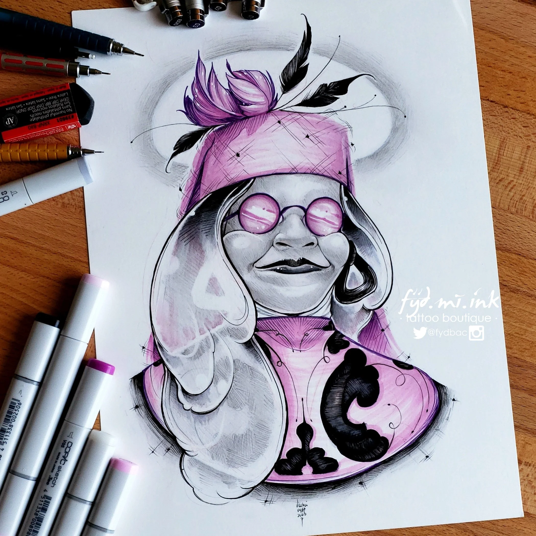 hand drawn tattoo design concept