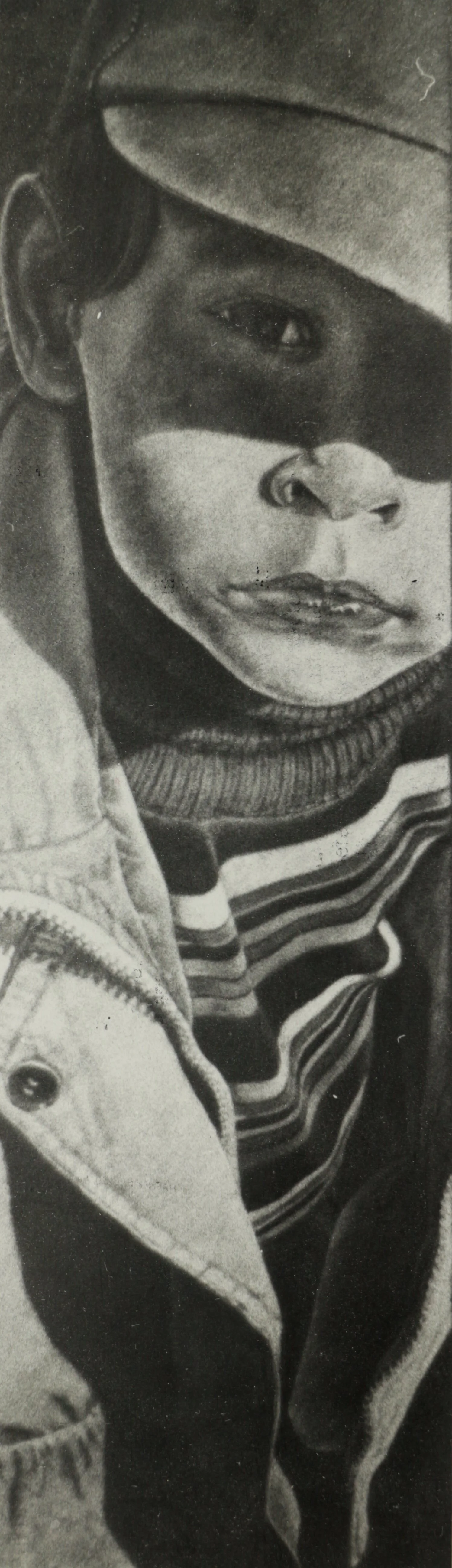  White Conte Pencil on Black Paper  44” X 13” 