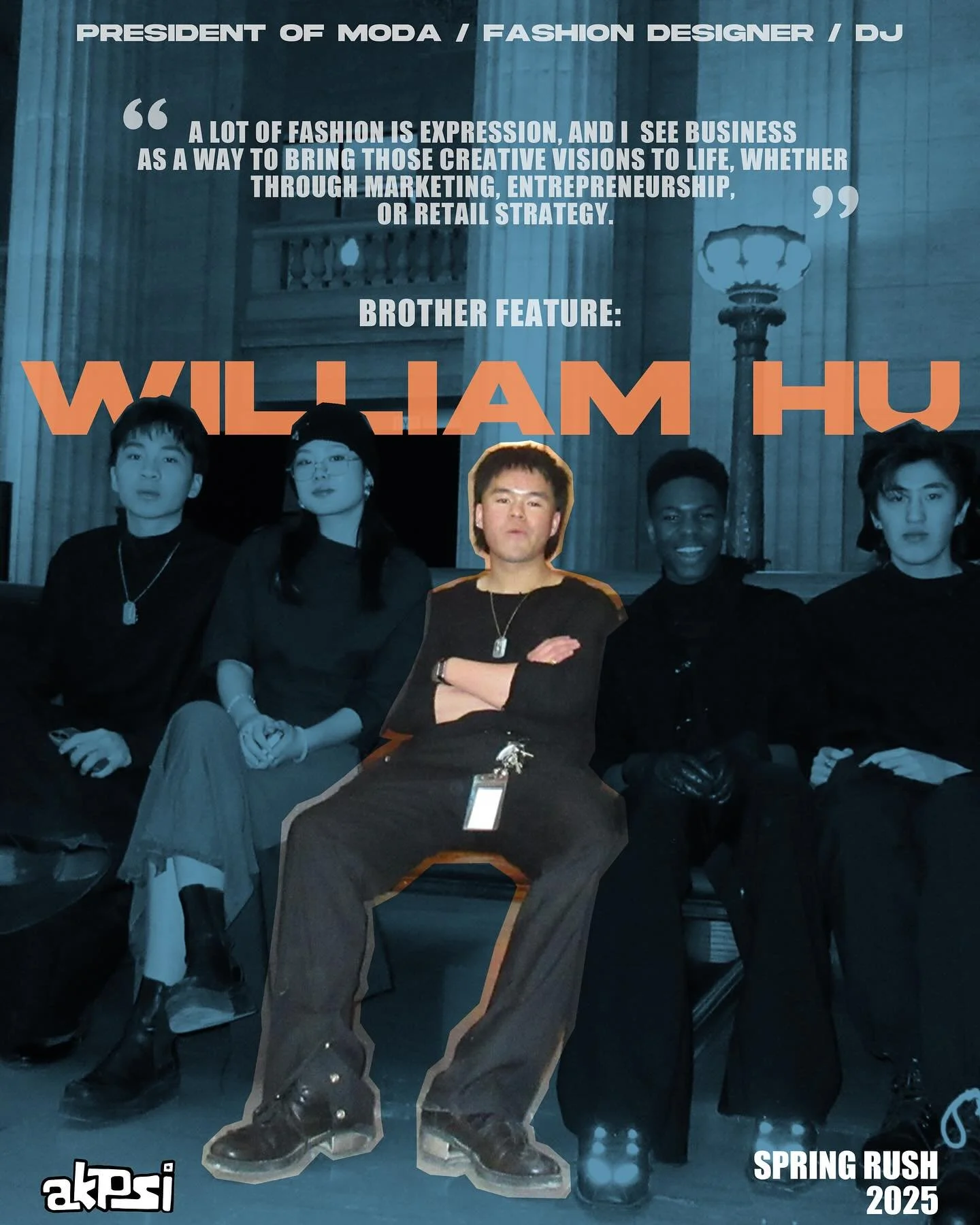 Following our Music Festival rush theme, we are thrilled to spotlight one of our most artistic brothers &ndash; meet Will Hu, a fourth year double majoring in Business Economics and Sociology! Having rushed AKPsi in his second year, he found that it 
