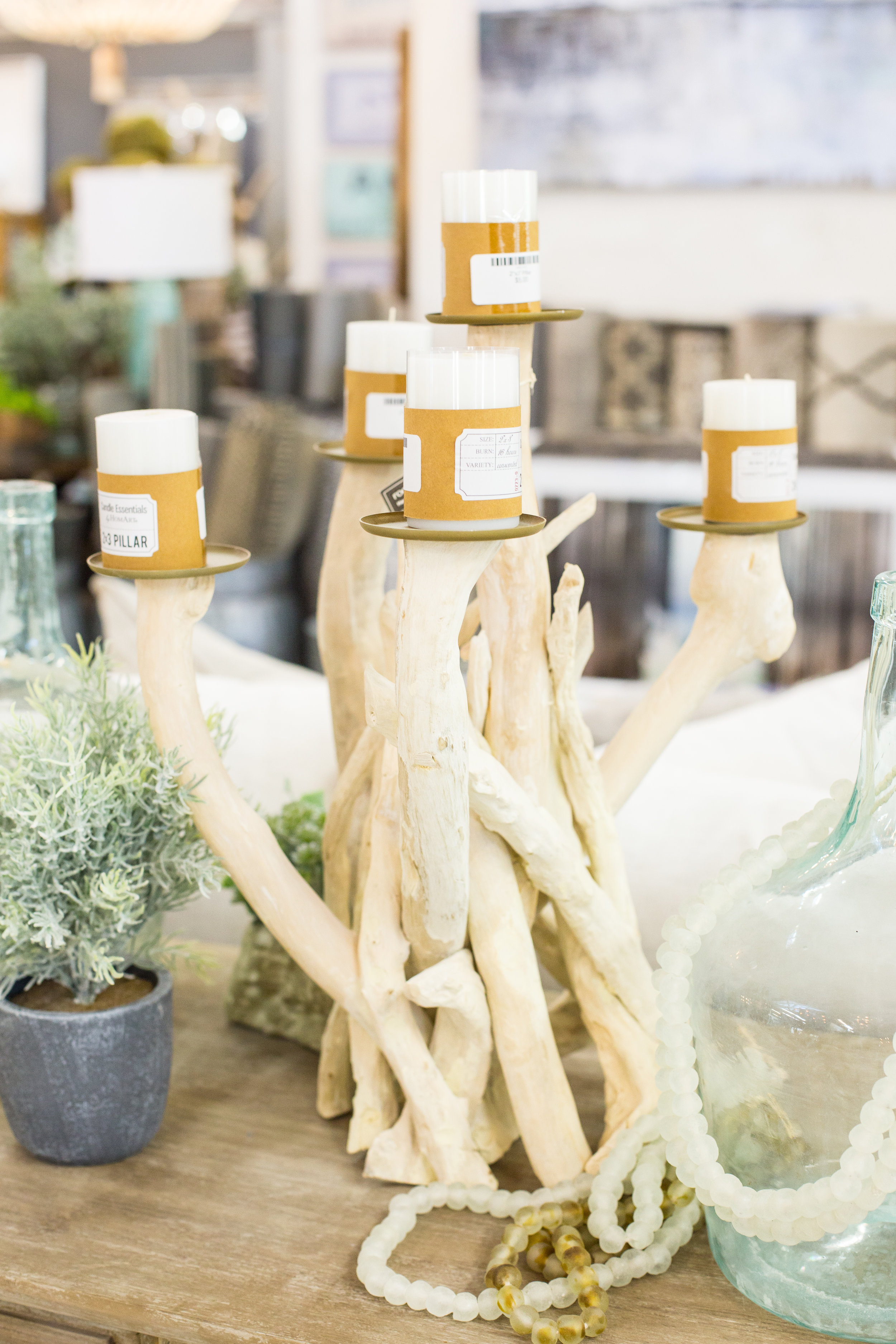 Driftwood white candelabra