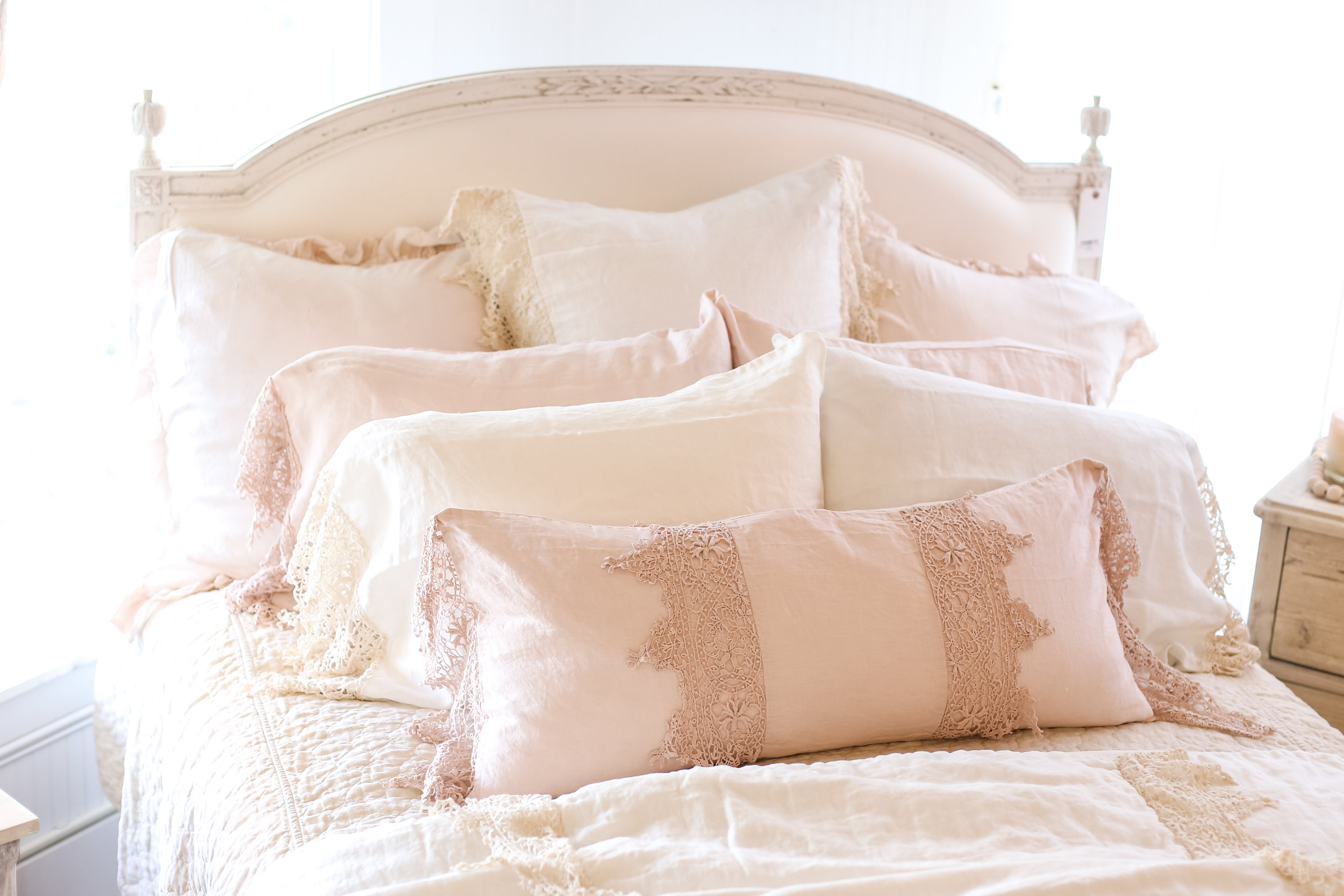 Blush restful bedding