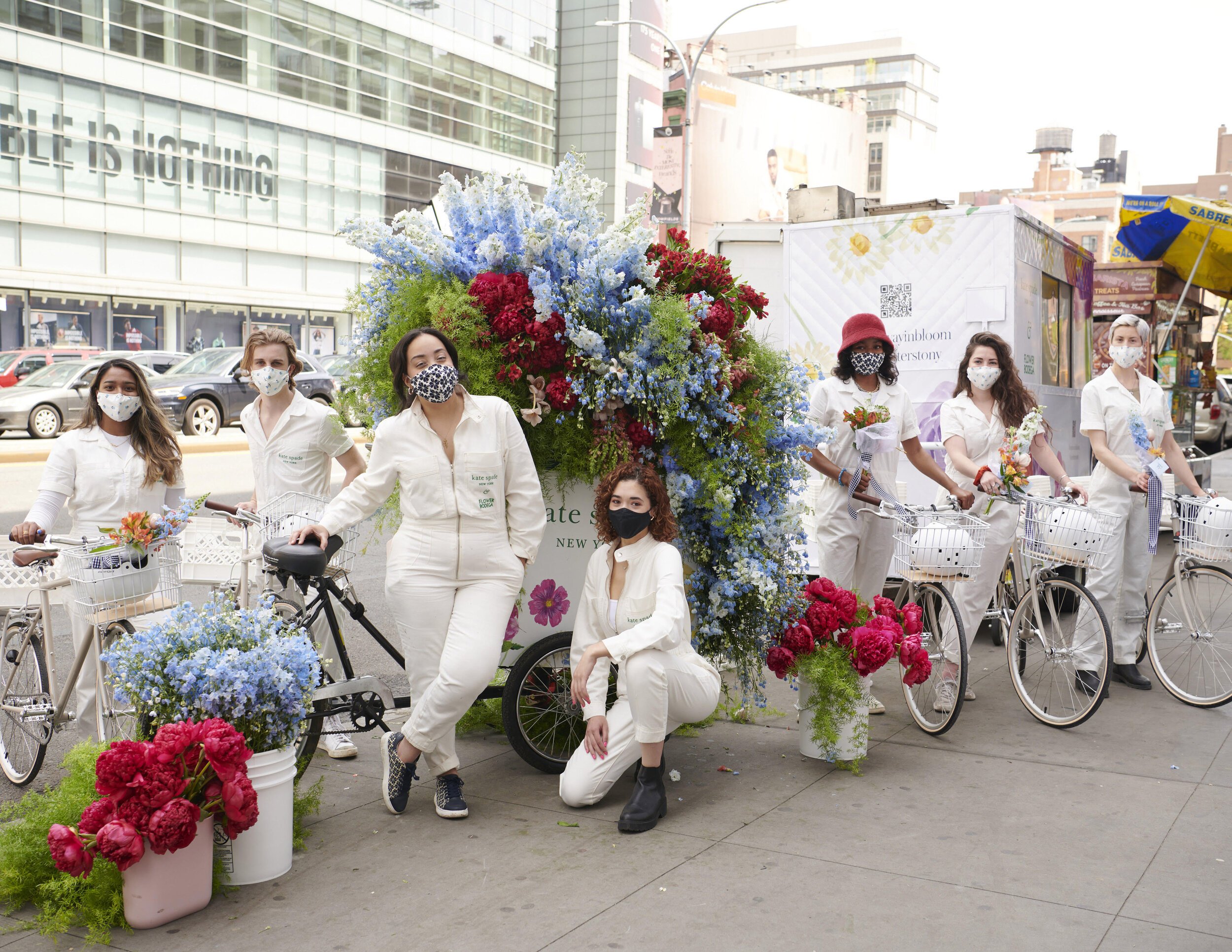 Kate Spade "Broadway in Bloom" Cart Installation 04