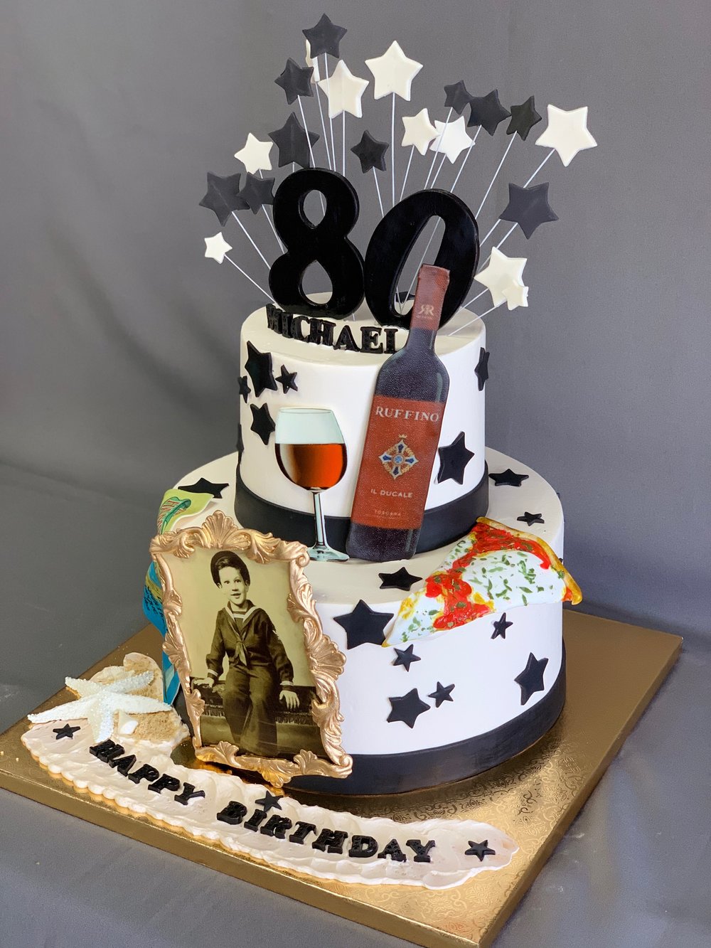 80th Birthday cake — Skazka Cakes