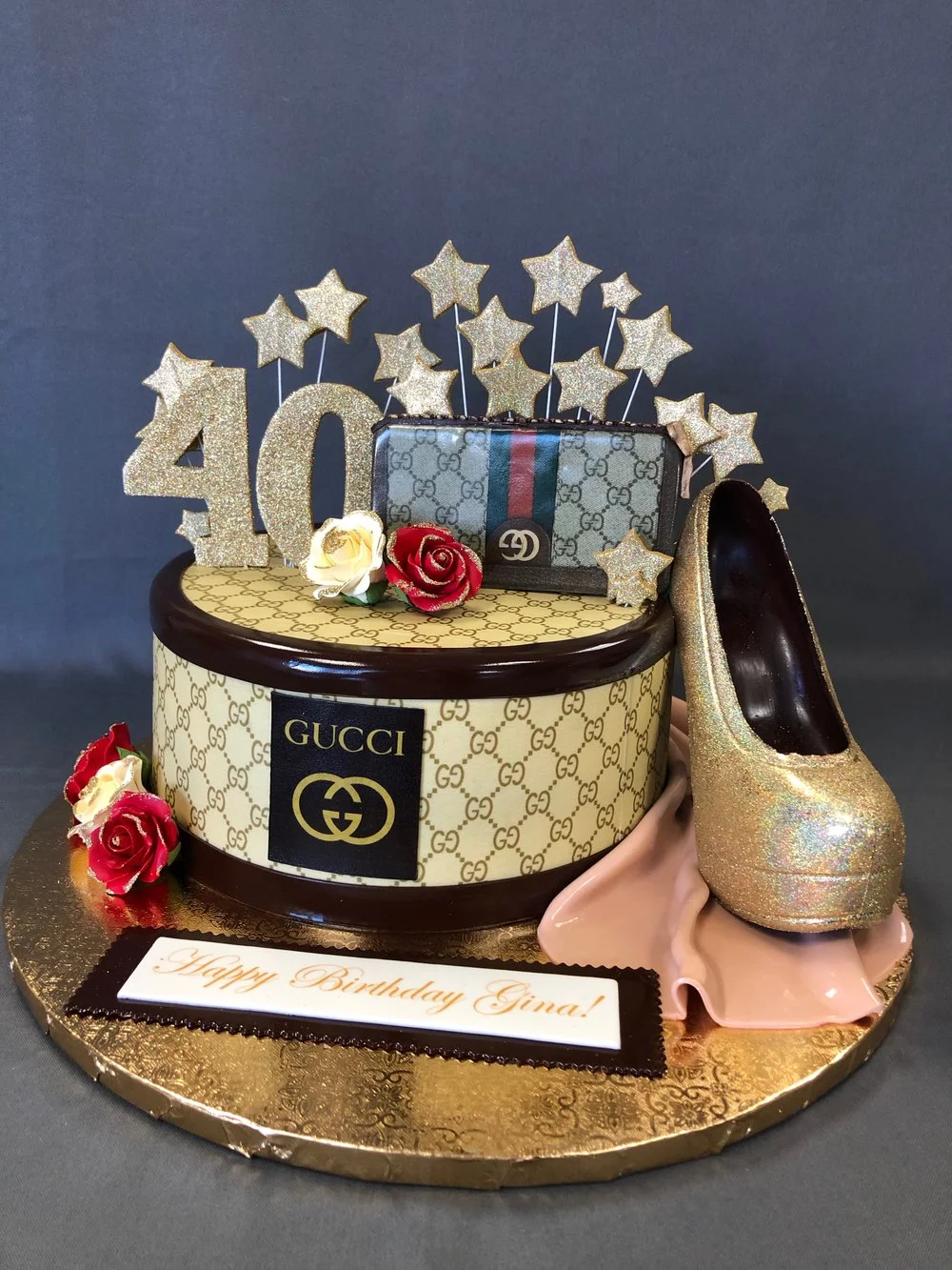 Gucci Themed 40th Birthday Cake Skazka Desserts Bakery Nj Custom Birthday Cakes Cupcakes Shop