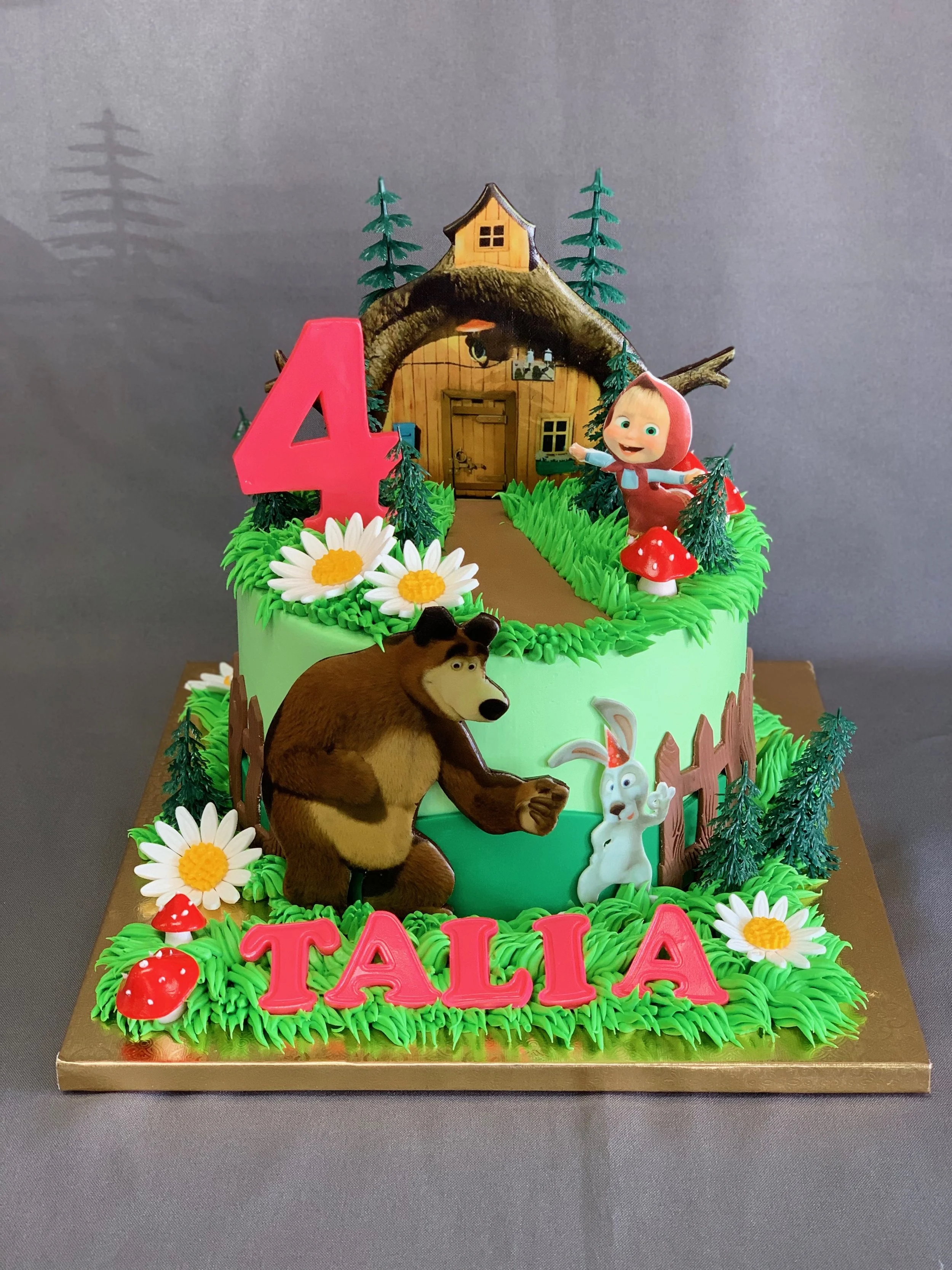 Masha & Bear Birthday Cake — Skazka Desserts Bakery NJ Custom