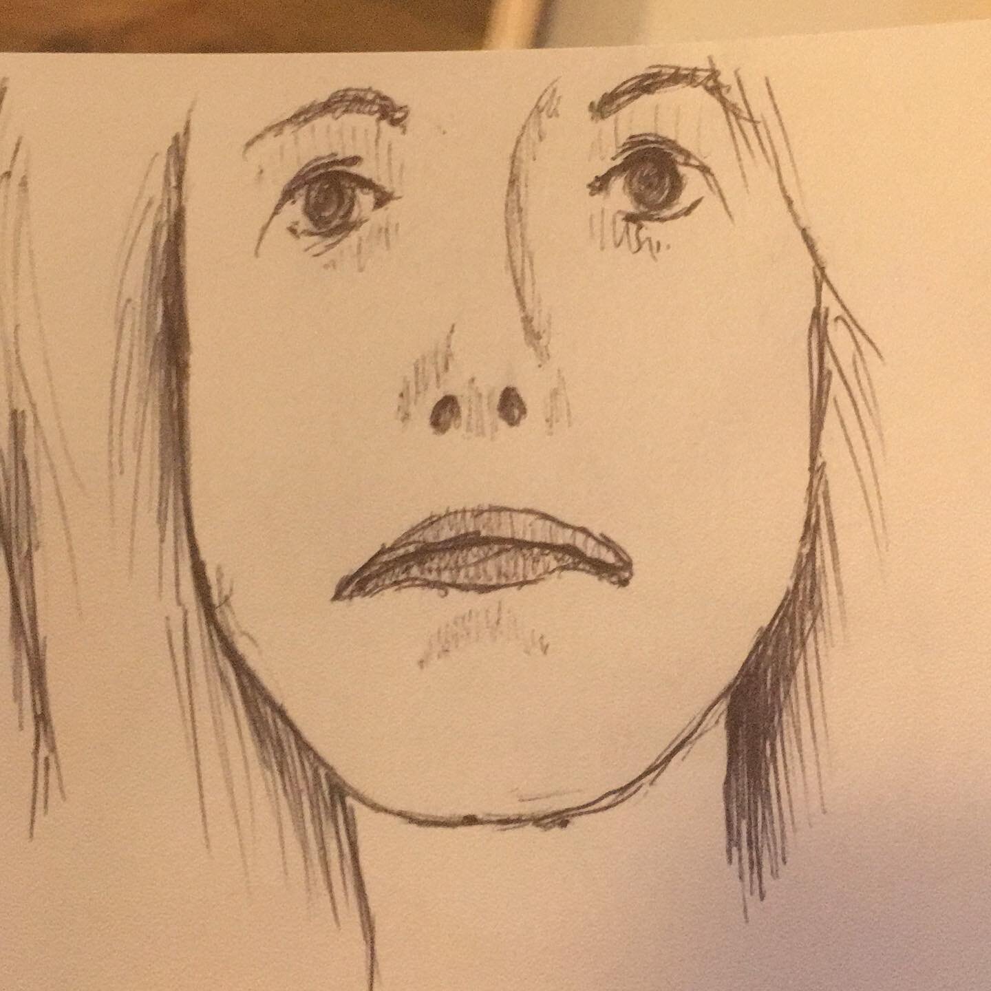 Need to remember to draw downturned lips from time to time. Seems to work out ok.