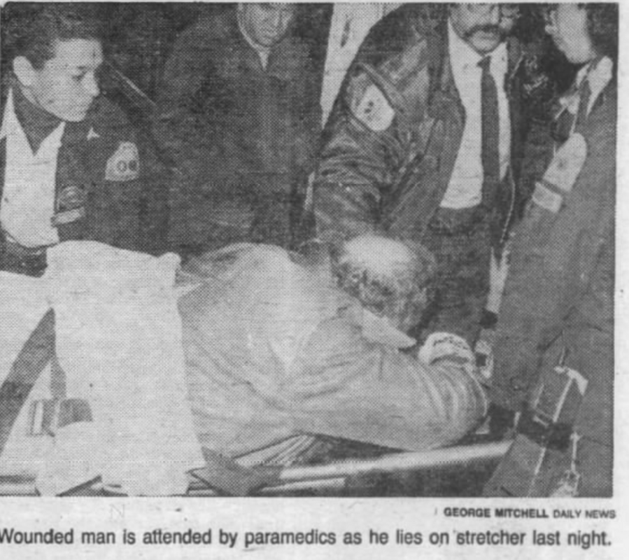  Joseph Peraino Sr. following the shooting (Source: NY Daily News)    