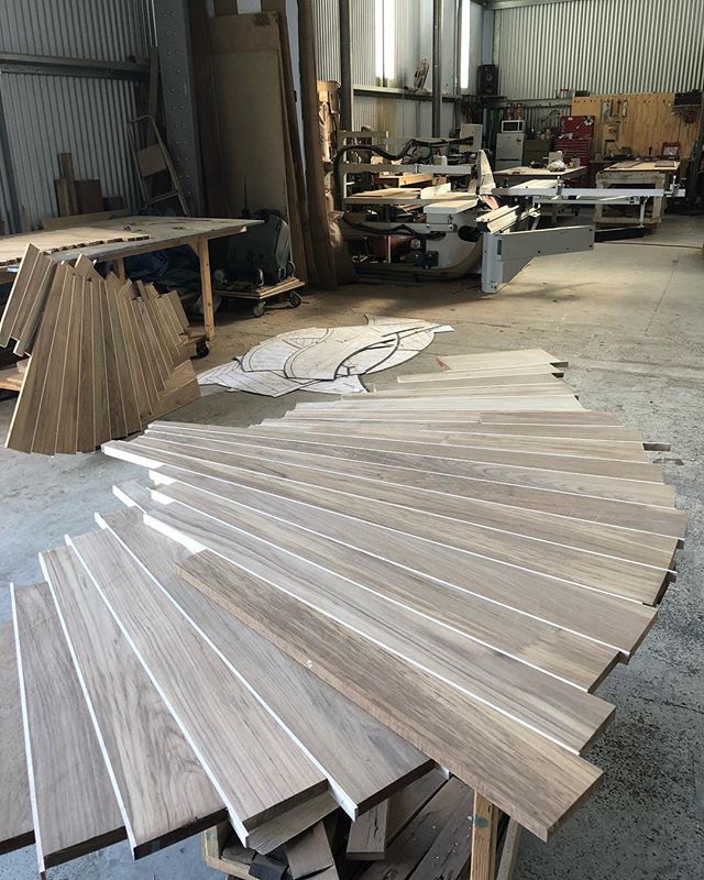 Freshly sanded panels thank you @rawedgefurniture top job as always. Next job is to template the frame that these are going into. Then cut everything really carefully and slowly 😬 #furniture #furnituredesign #teak #maple #craftsman #woodworker #freo