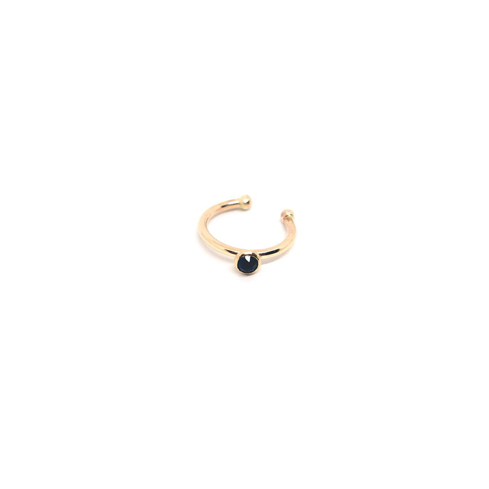 solid gold ear cuff with black onyx stone
