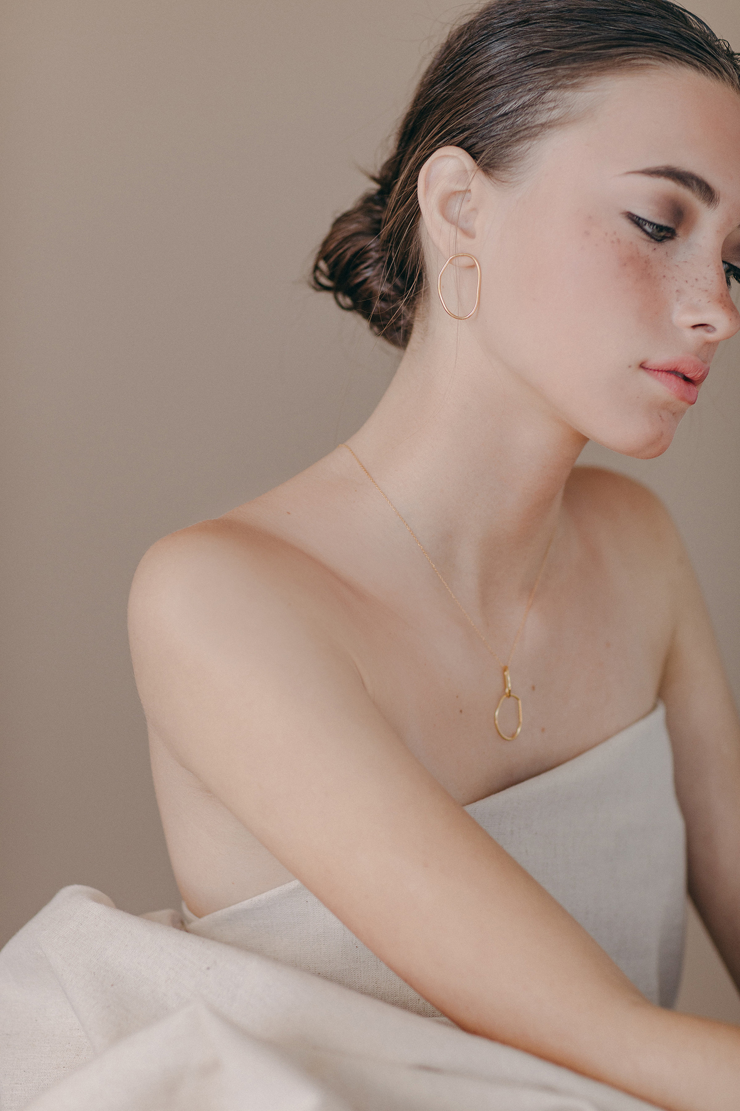 irregular hoops shapes earrings gold silver