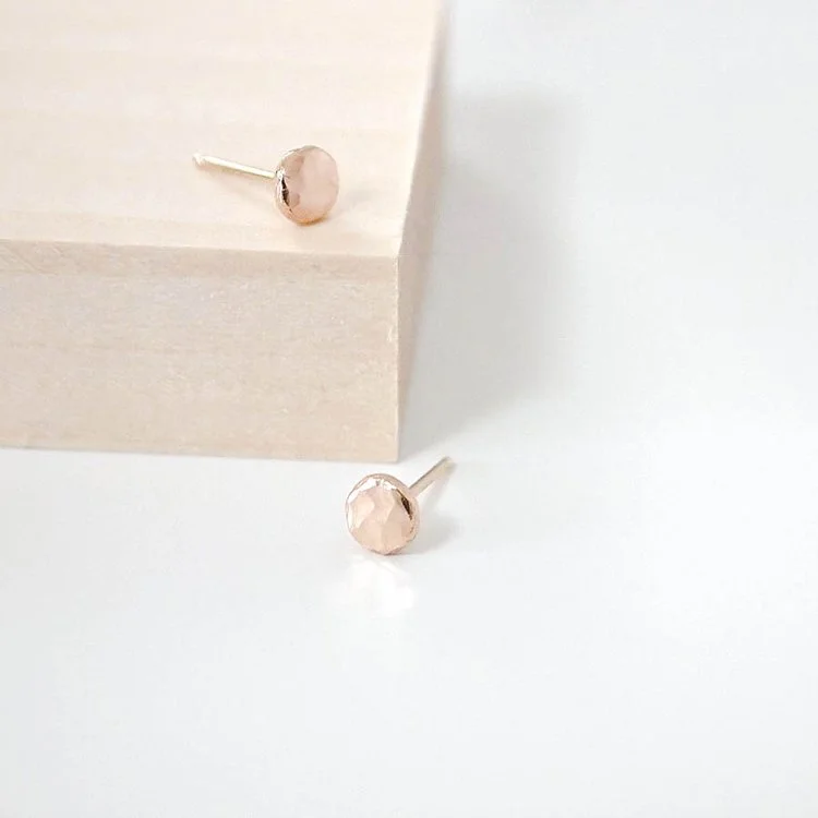 gold circle studs earrings with textures