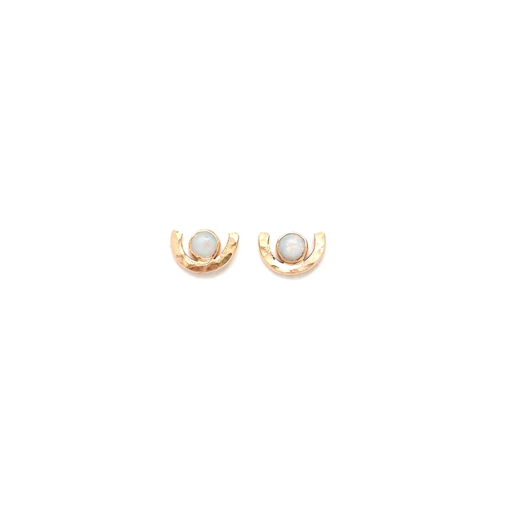 opal earrings gold 14k birthstone october