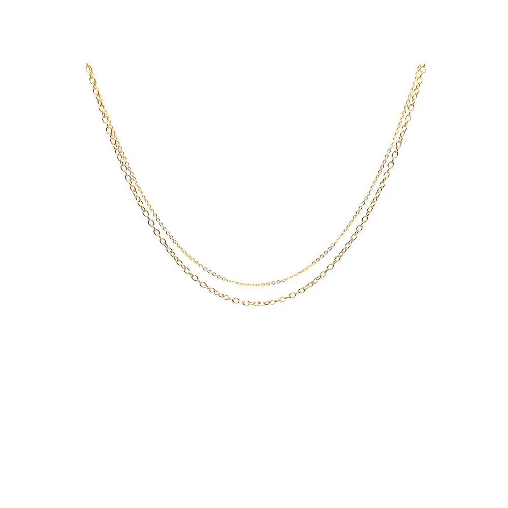delicate dainty choker layer chain necklace gold