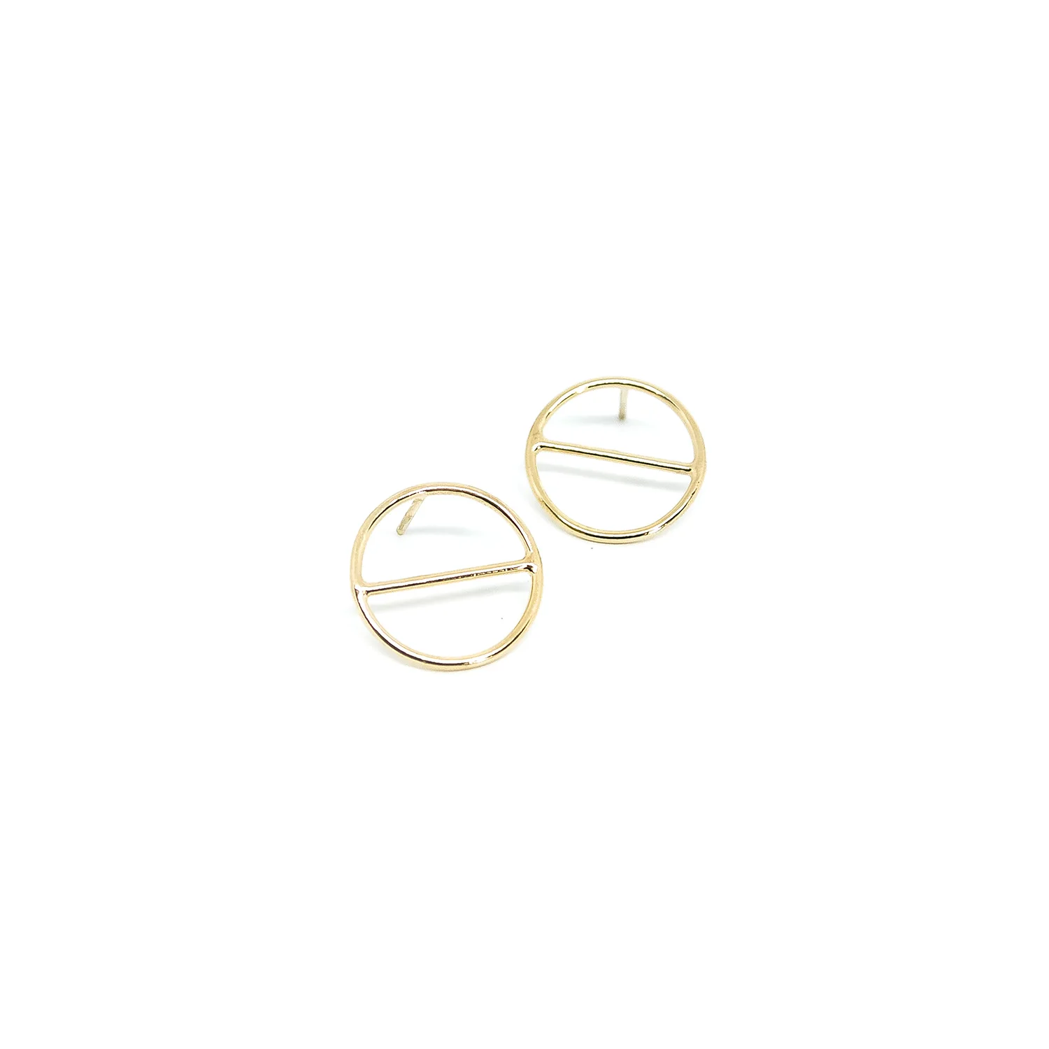 geometric circle studs earring gold silver