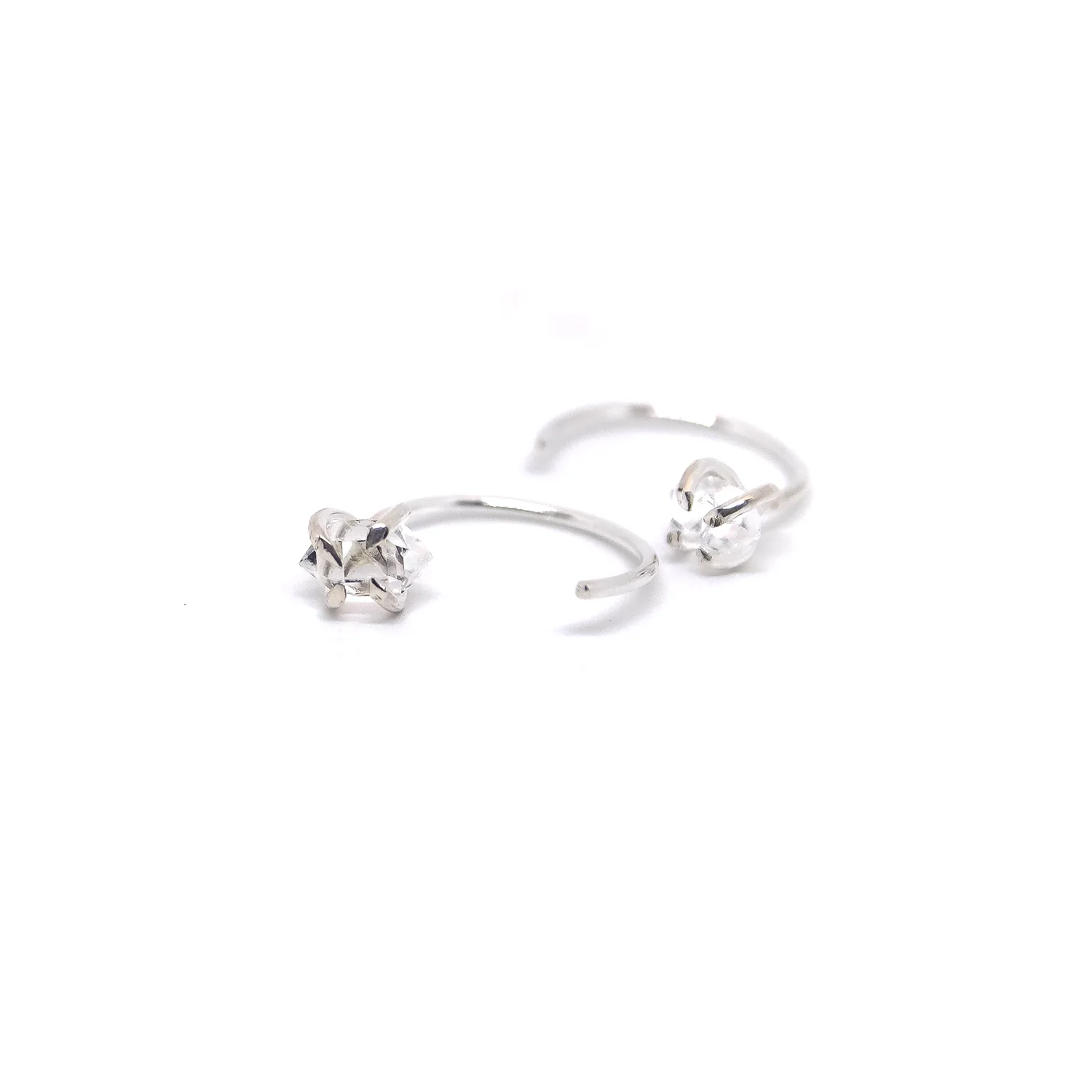 herkimer diamond huge earrings silver gold