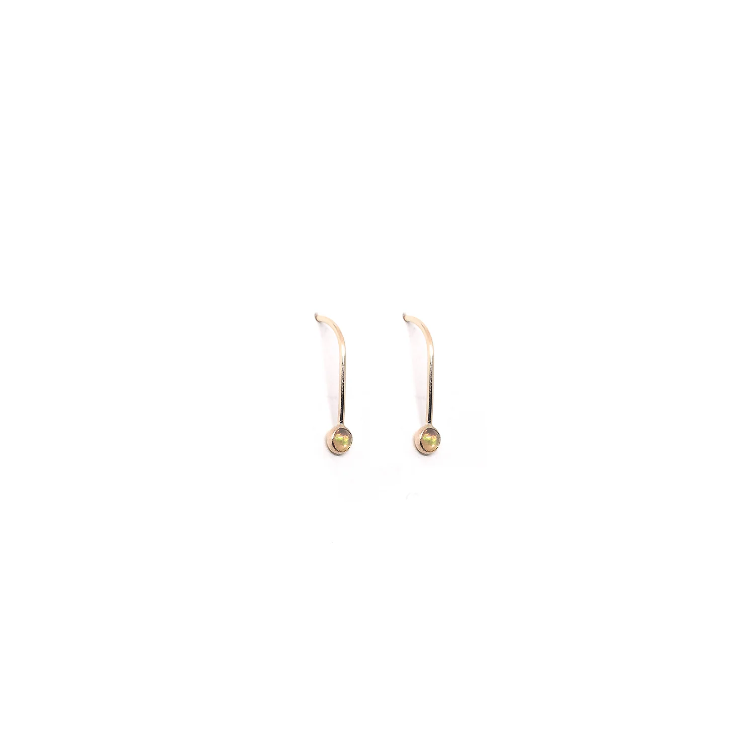 Barely there earrings with opals studio cosette