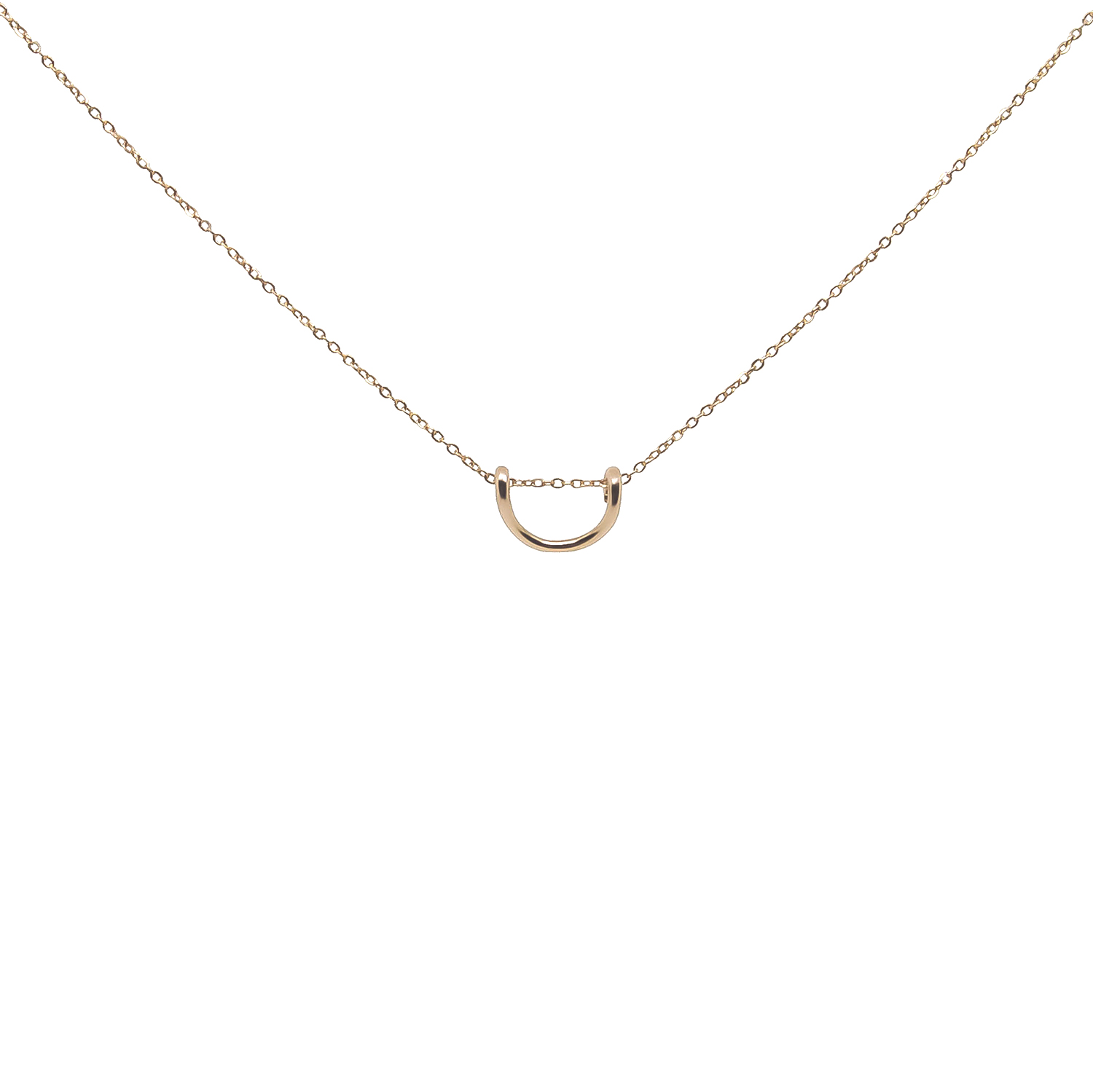 minimal bridge necklace gold