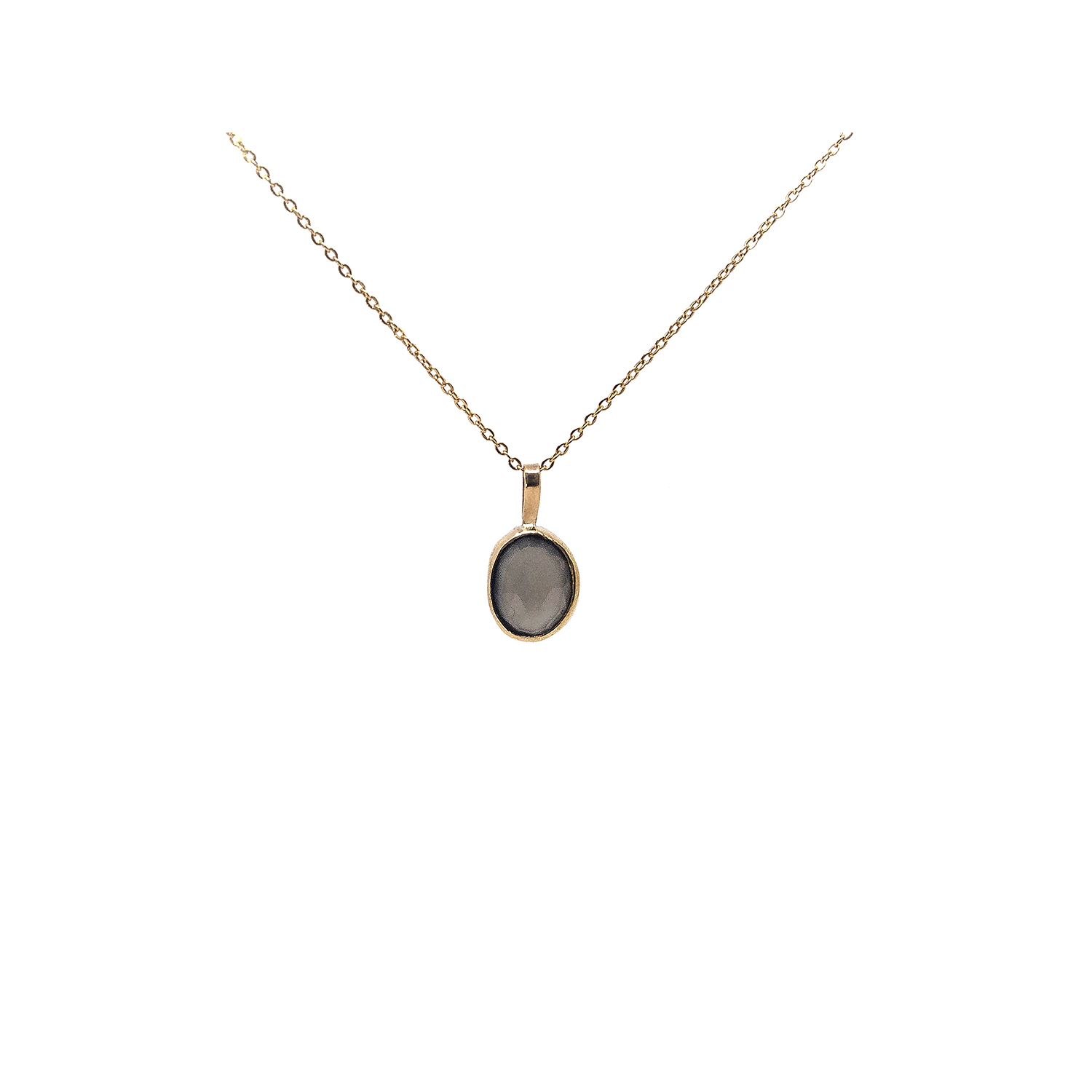 Gray moonstone rose-cut necklace - studiocosette.com