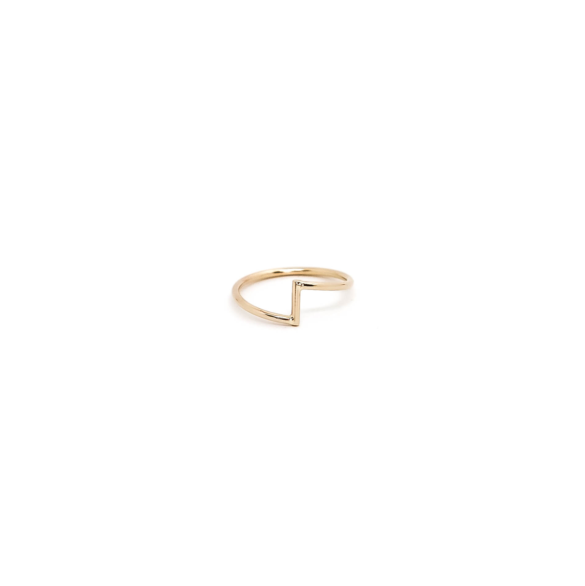Jagged asymmetrical ring 14k gold - Studiocosette.com