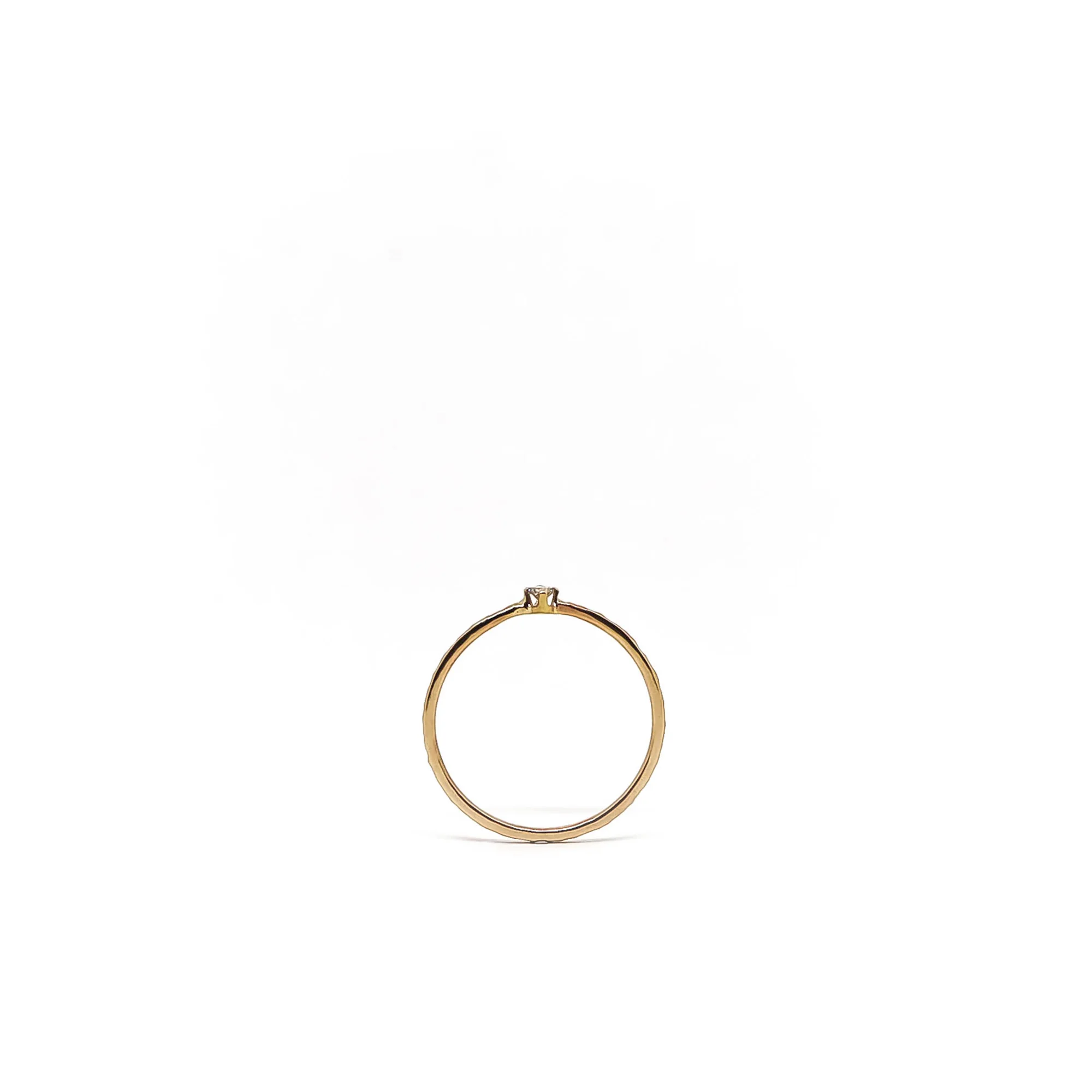 .03ct Tiny Diamond Solitaire Ring. 14K Gold- studiocosette.com