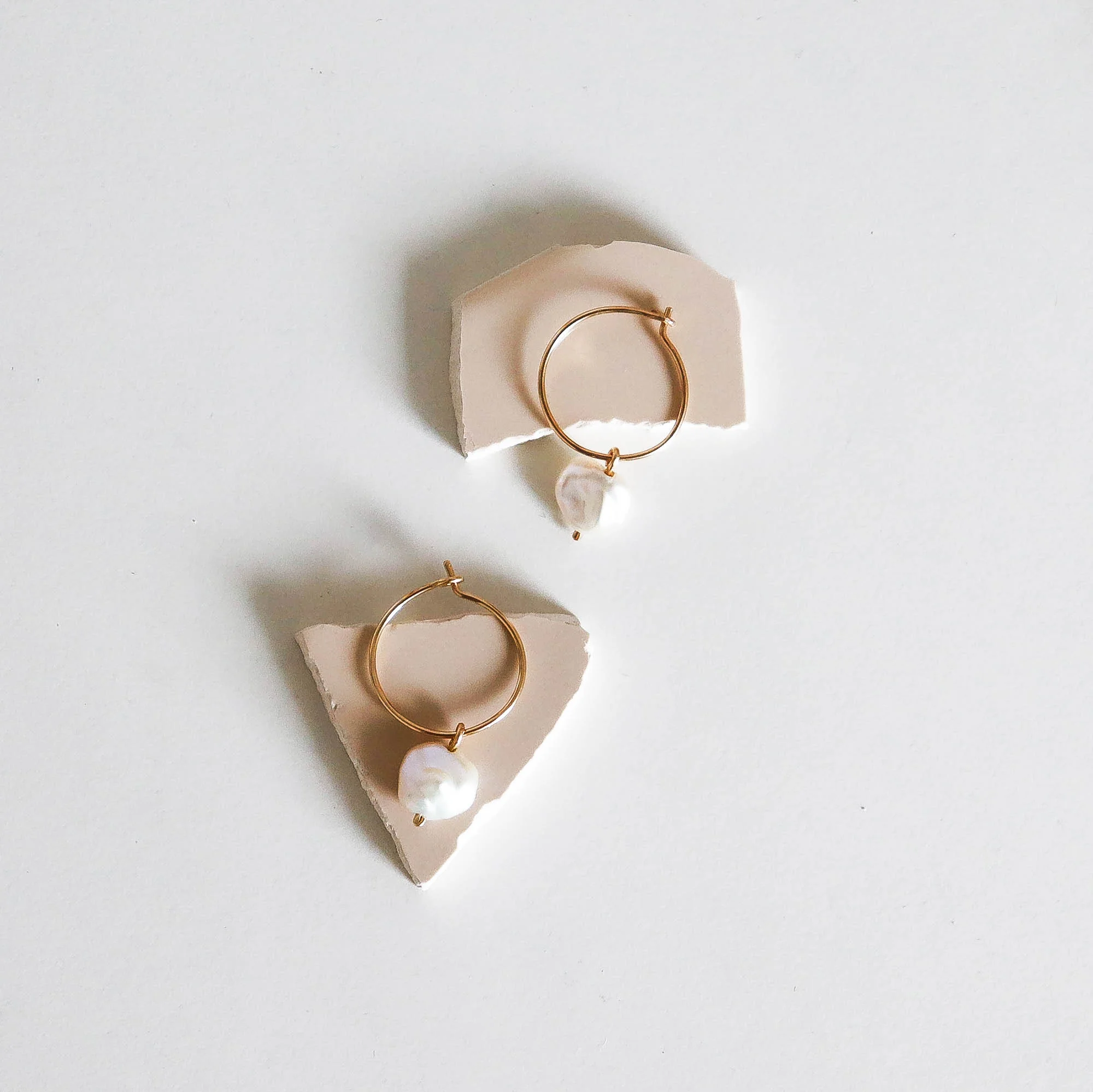Circle hoops with keshi pearls -studiocosette.com