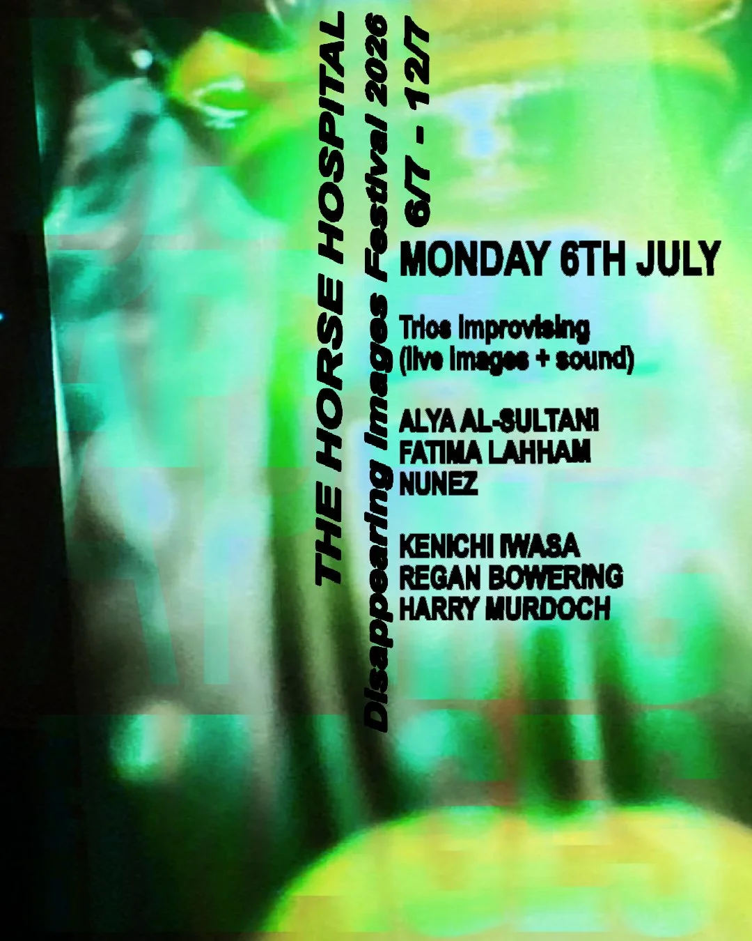 Disappearing Images (1): Alya Al-Sultani / Fatima Lahham / nunez (trio) | Kenichi Iwasa / Regan Bowering / Harry Murdoch (trio)