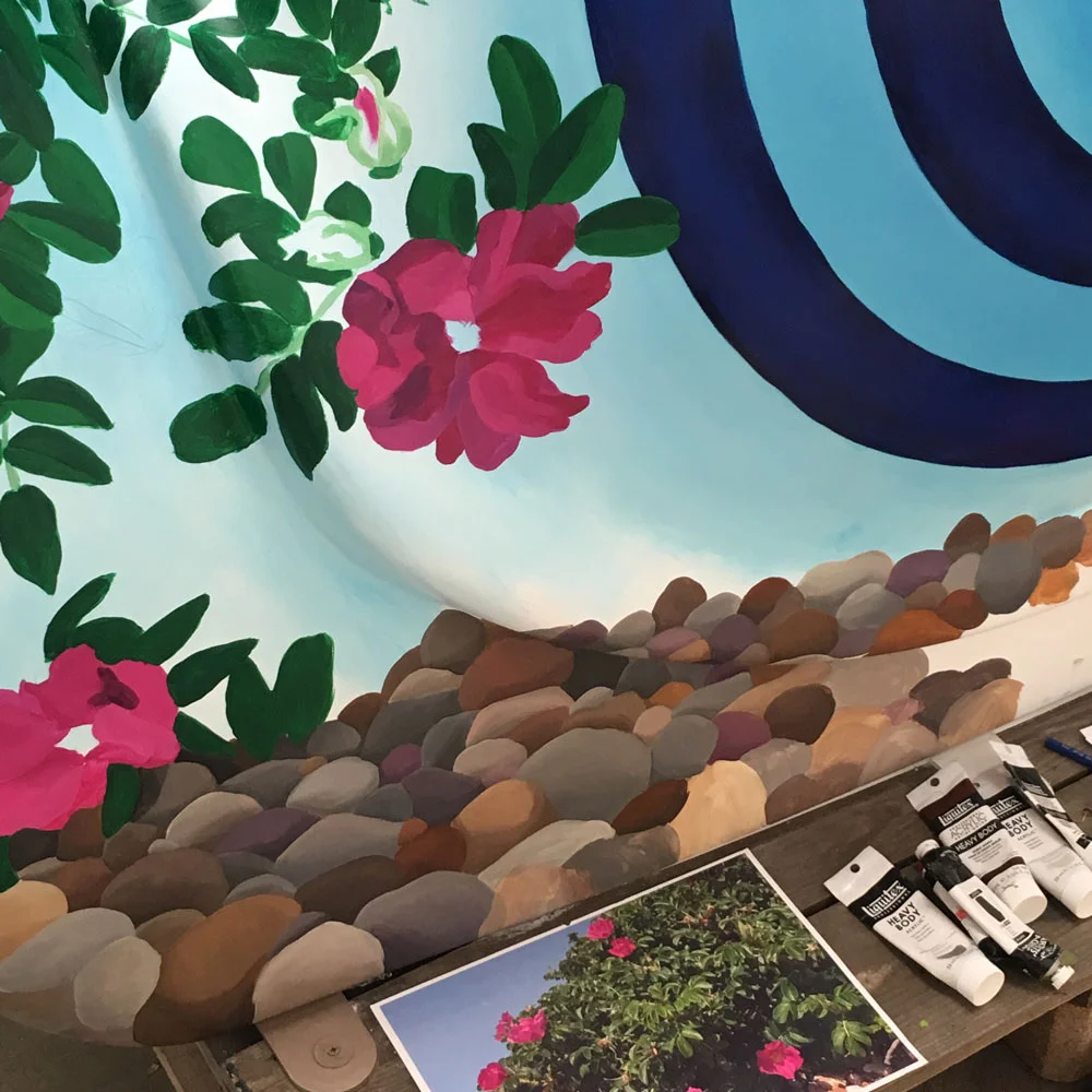 Beach roses in progress