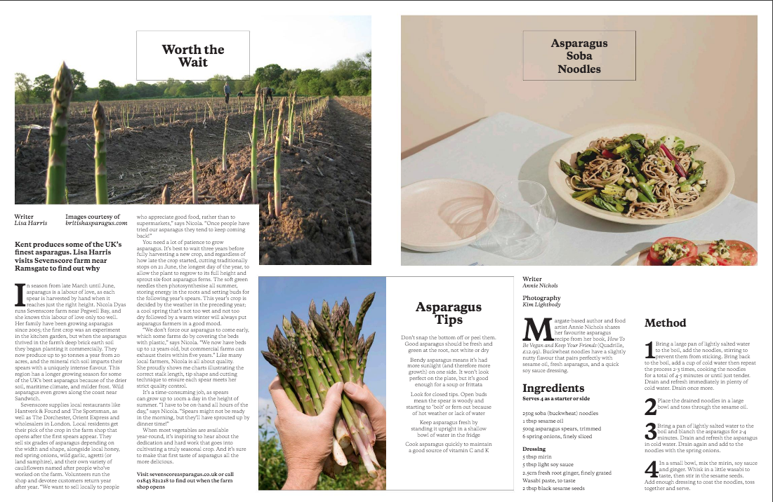 Asparagus feature for the Margate Mercury newspaper
