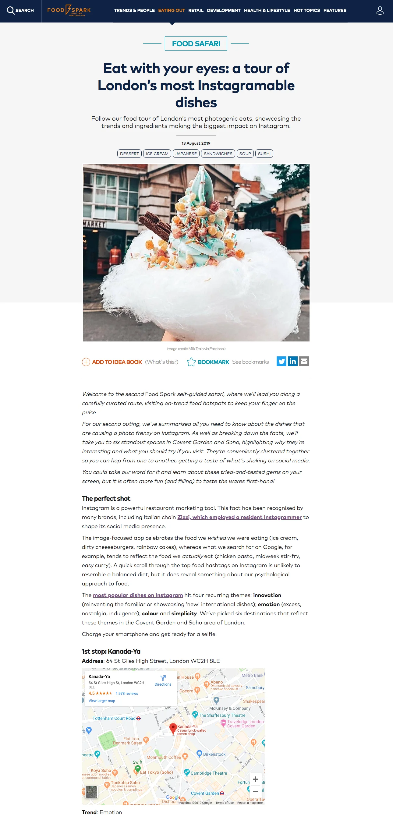 Food trends self-guided safari around London’s most Instagrammable dessert locations. Published on Food Spark .
