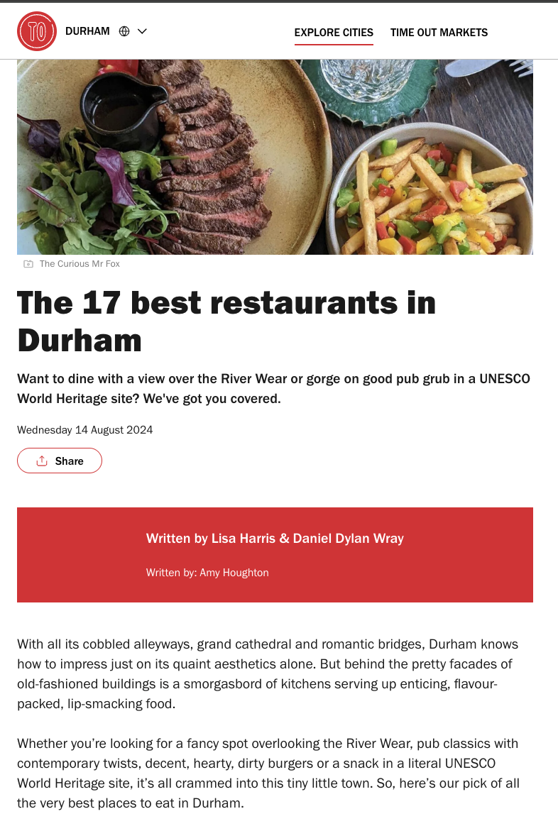 Time Out city guide, Durham