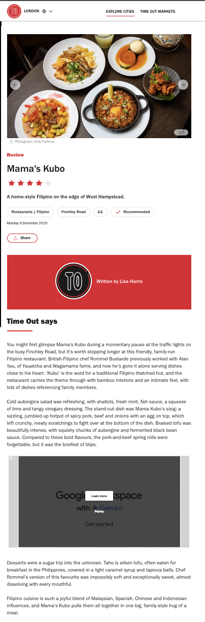 Time Out review, Mama's Kubo