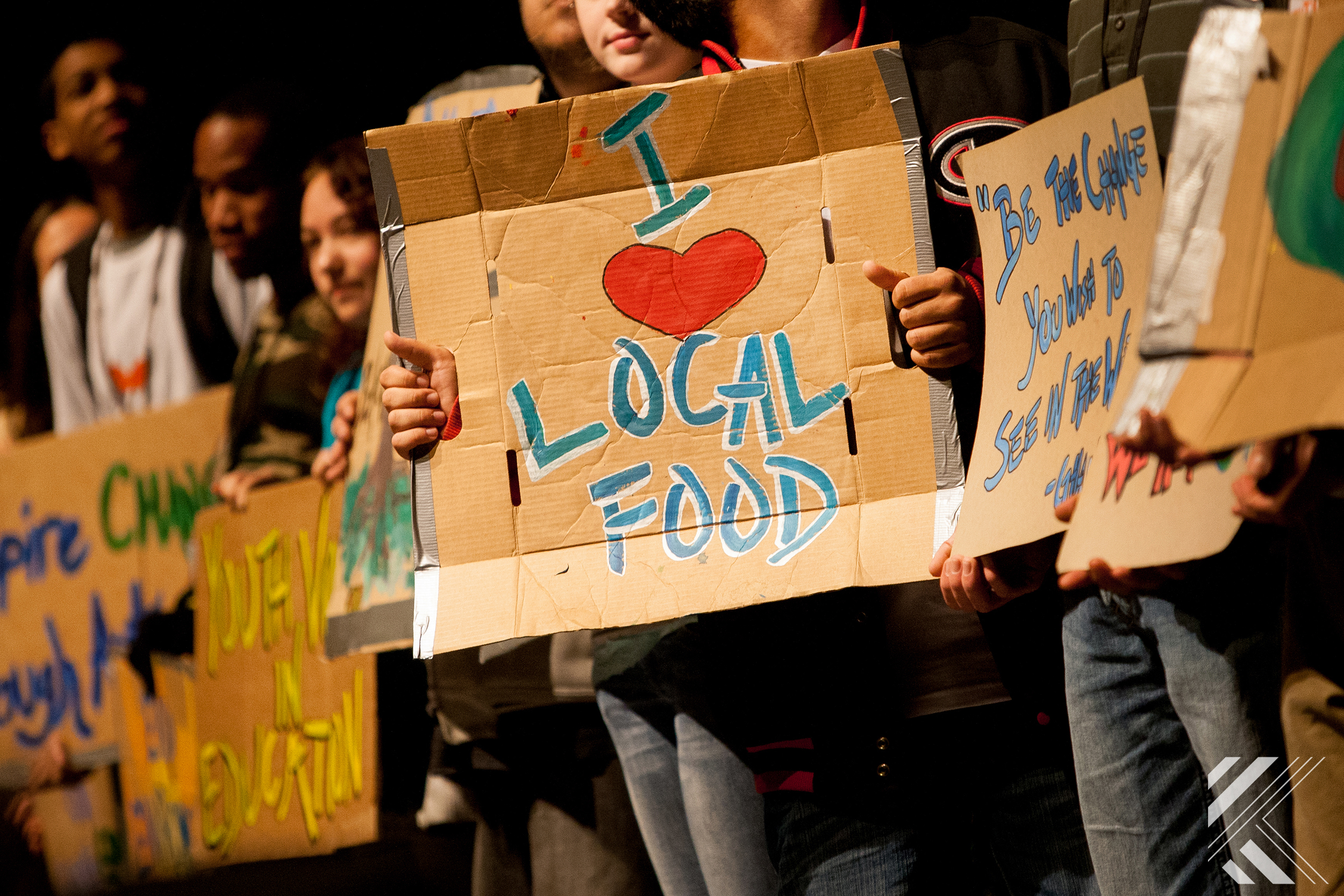 Local food sign at non-profit conference