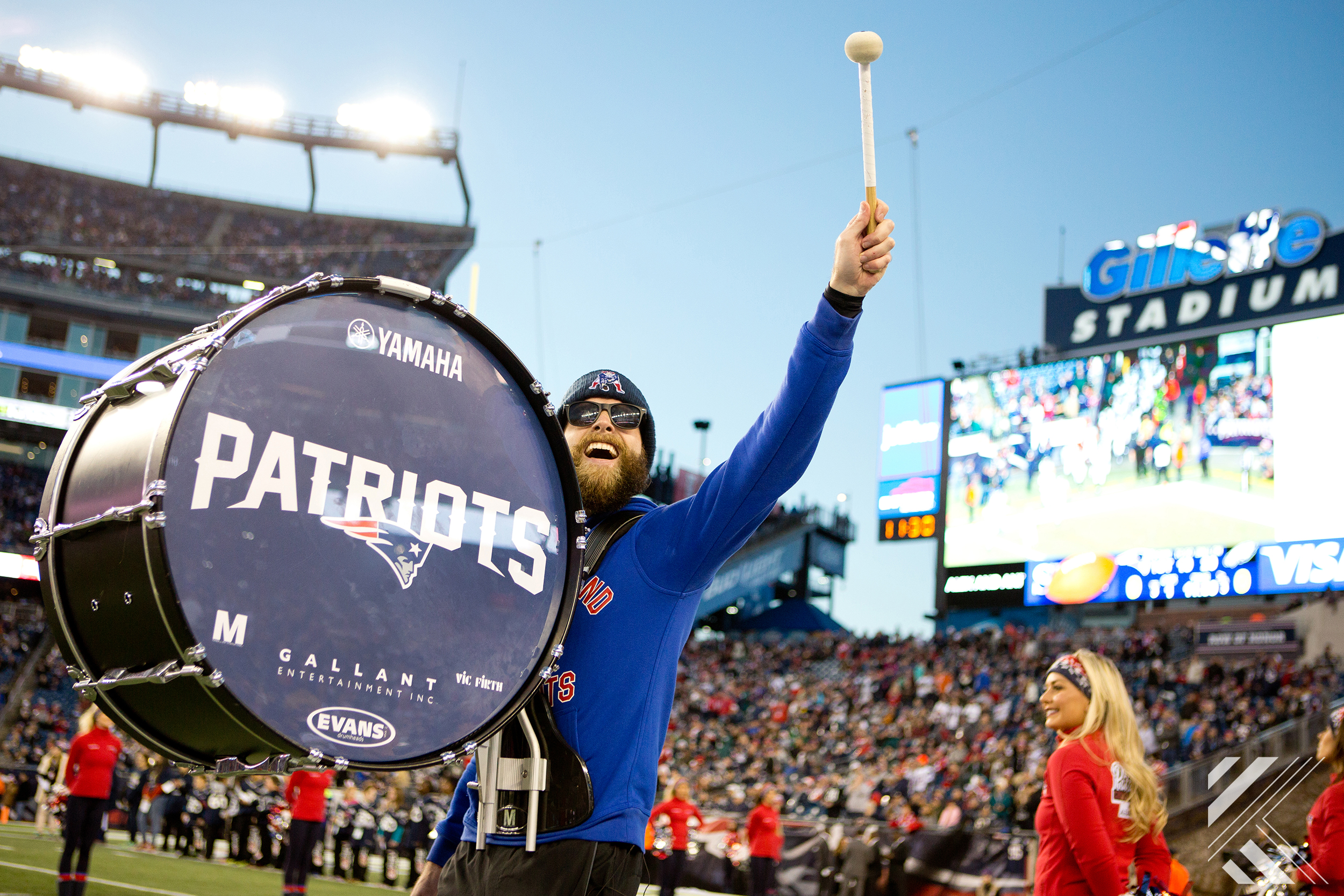 Drummer at New England Patriots game