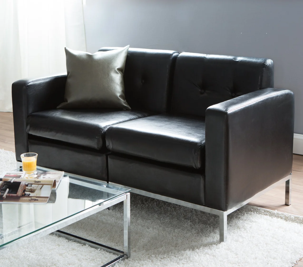 Black Split Love Seat