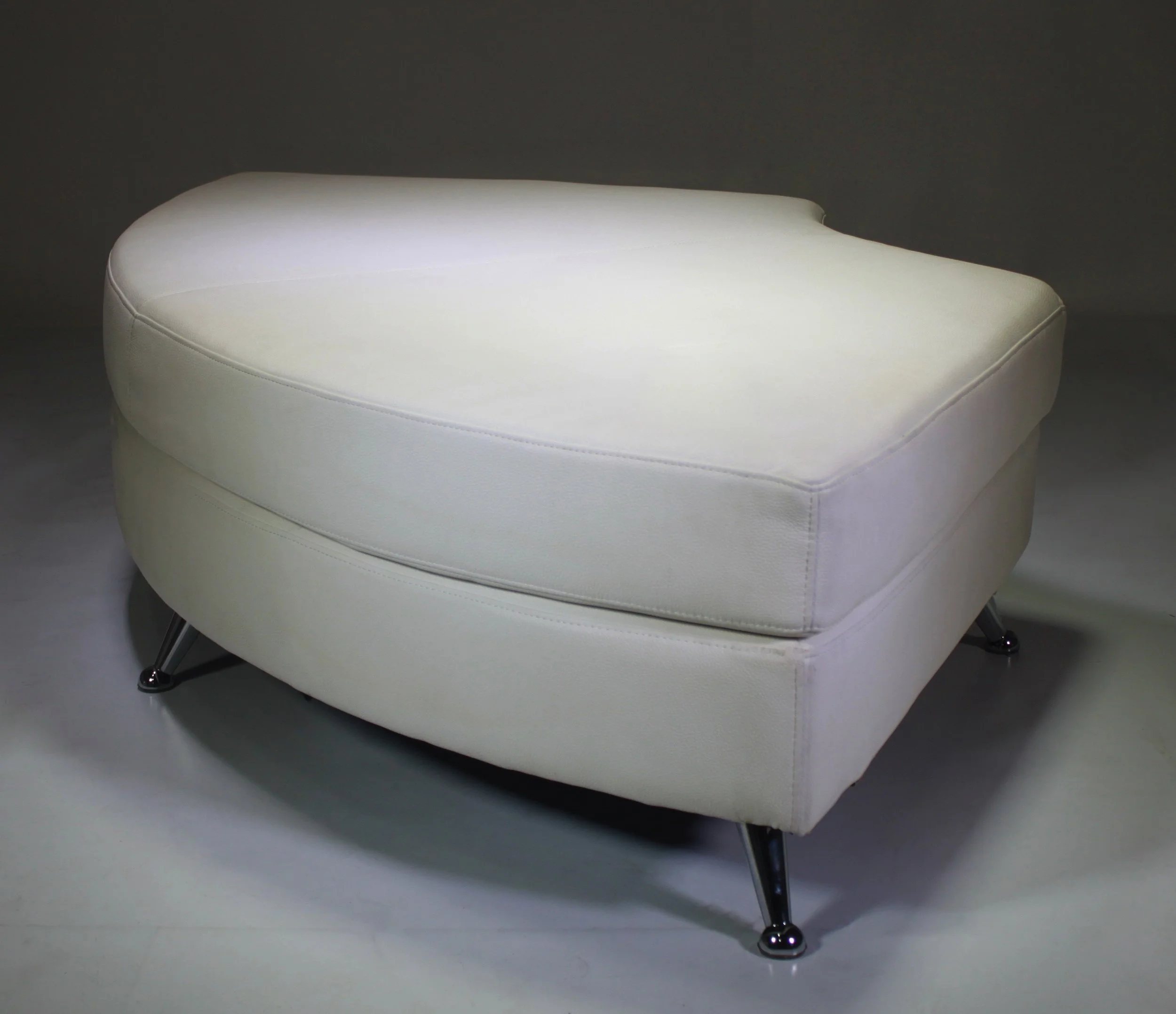 White Curved No Back Section