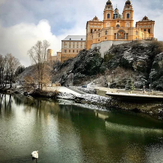 Yesterday we started off in Melk, Austria to tour the Benedictine Abbey still in operation today. We then traveled further down stream into the Wachau valley wine country and met the lively winemaker,  Erhard! #myvikingstory
