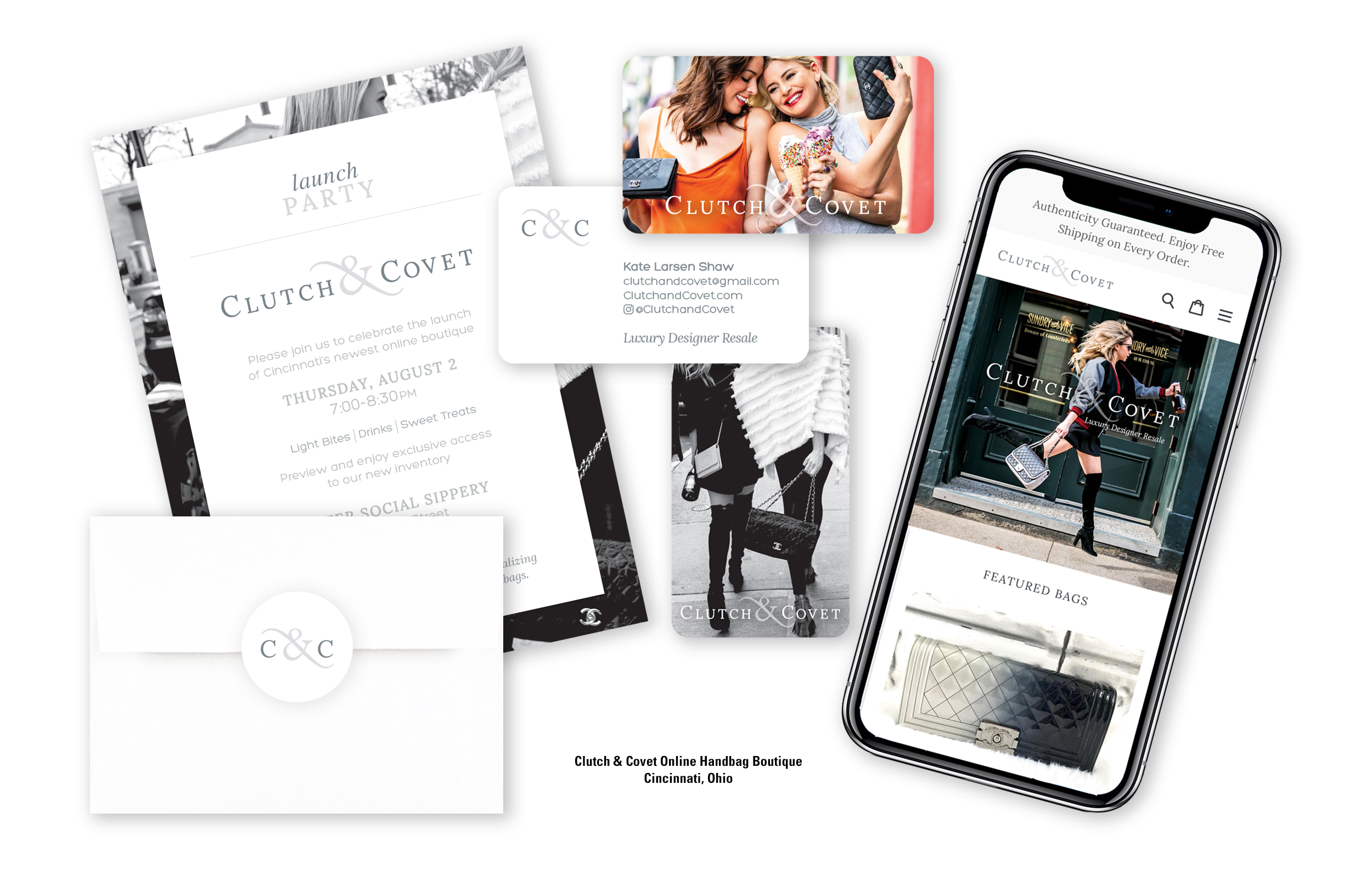 Clutch & Covet Online Handbag Boutique Identity