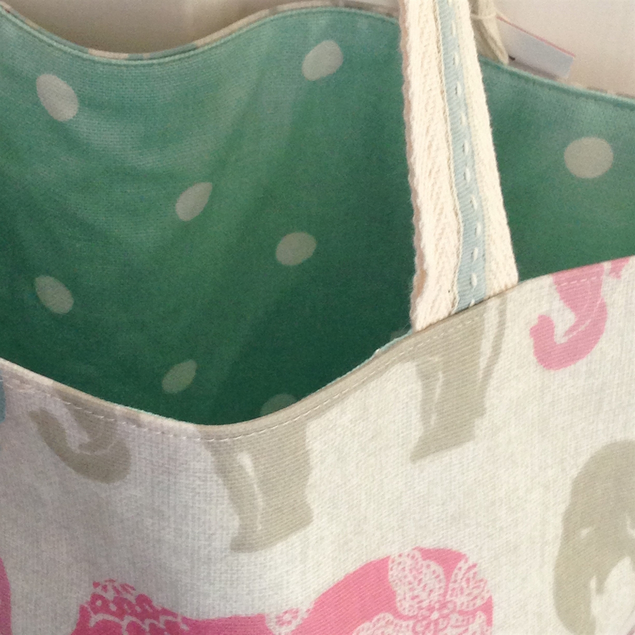 Shopper Elephants Seafoam Dotty.jpeg