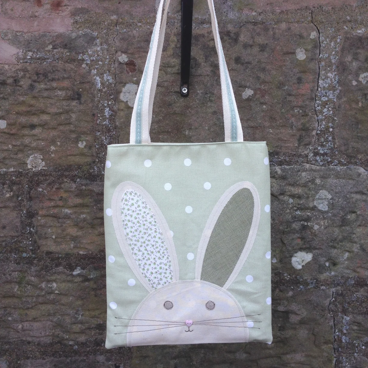 Easter Bunny Egg Hunt Bag - Sage Dotty