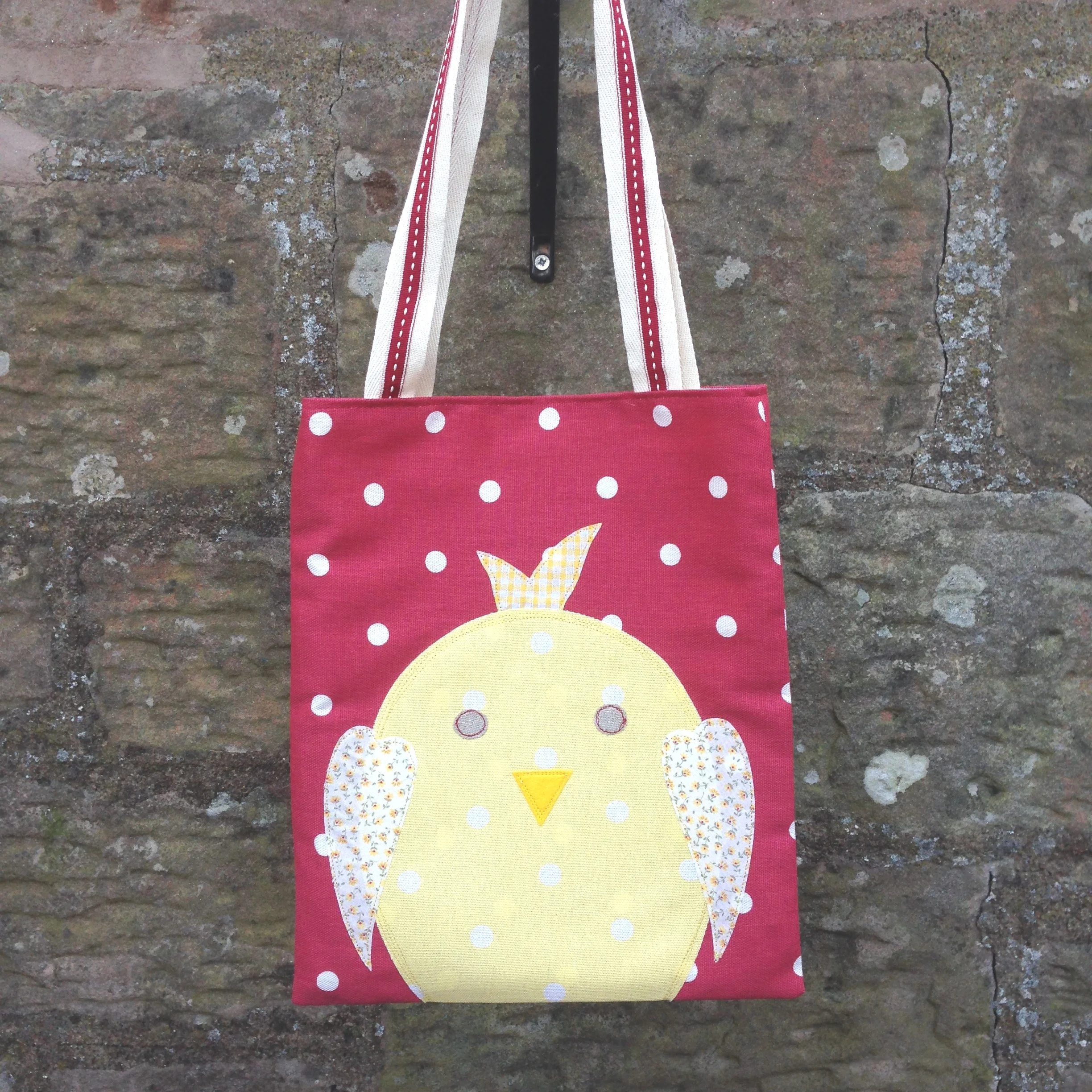 Original red dotty chick bag.JPG