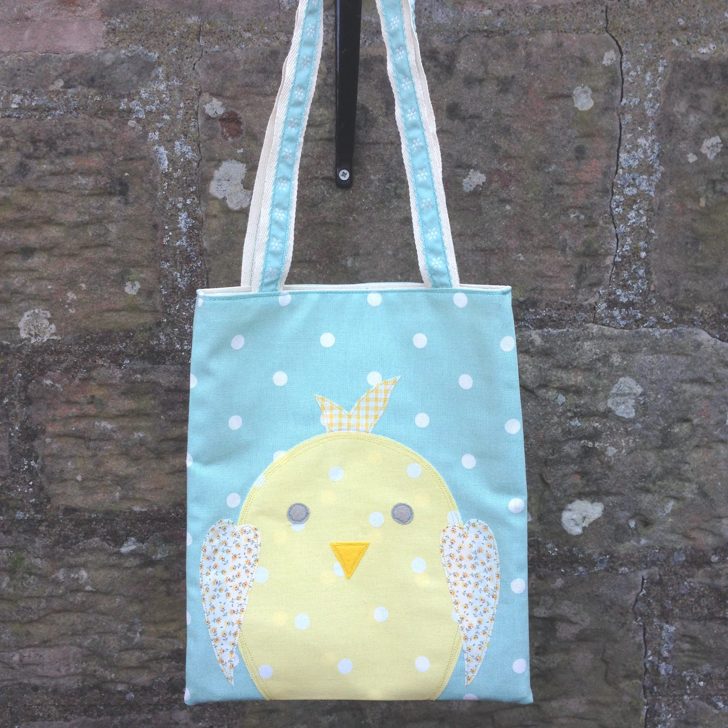Easter Chick Egg Hunt Bag - Seafoam Dotty