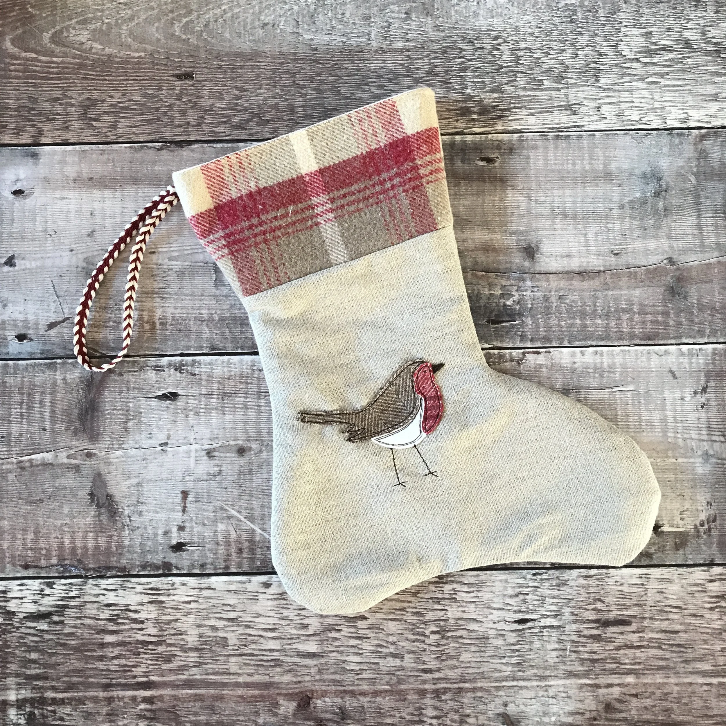 Robin Red Breast Christmas Stocking
