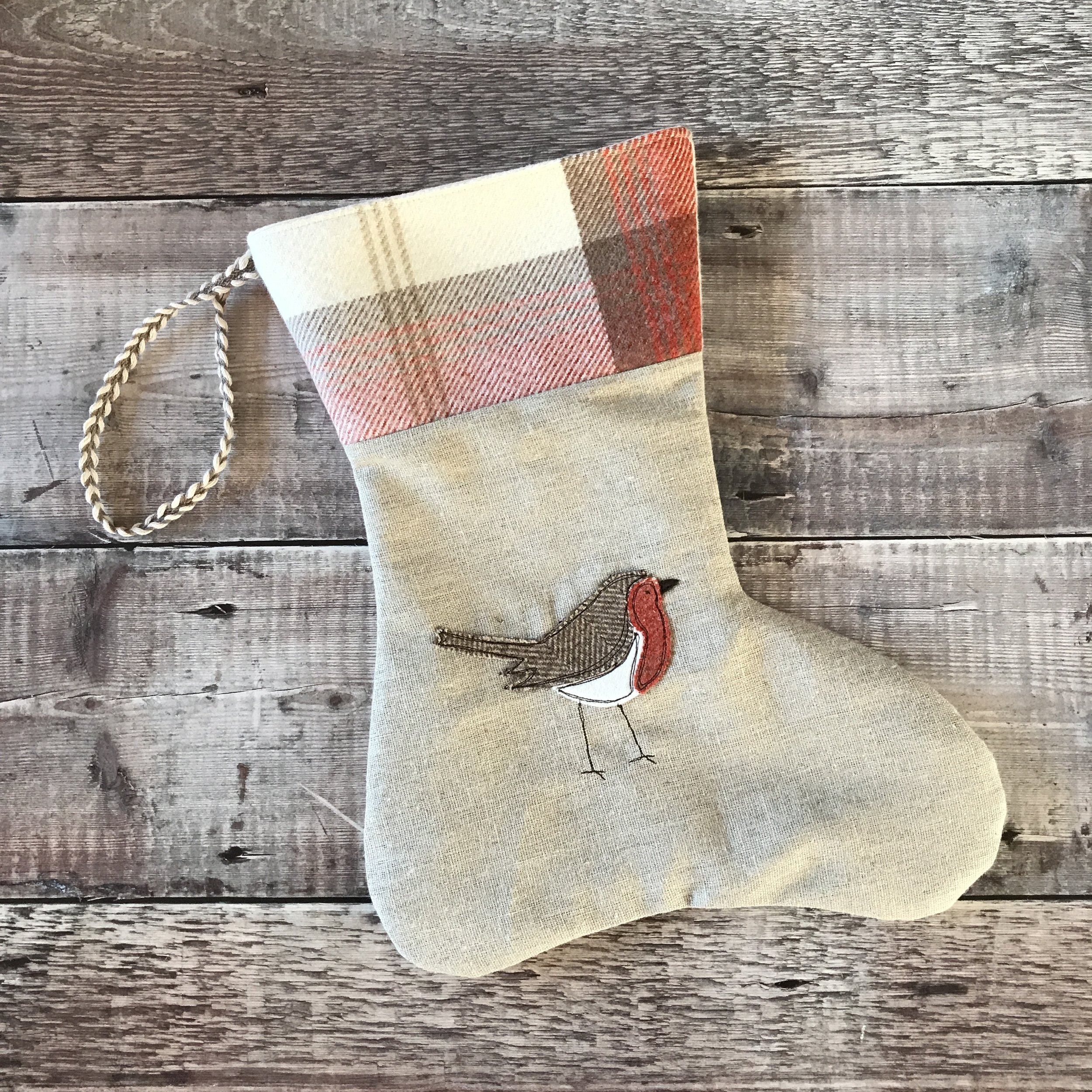 Robin Orange Breast Christmas Stocking