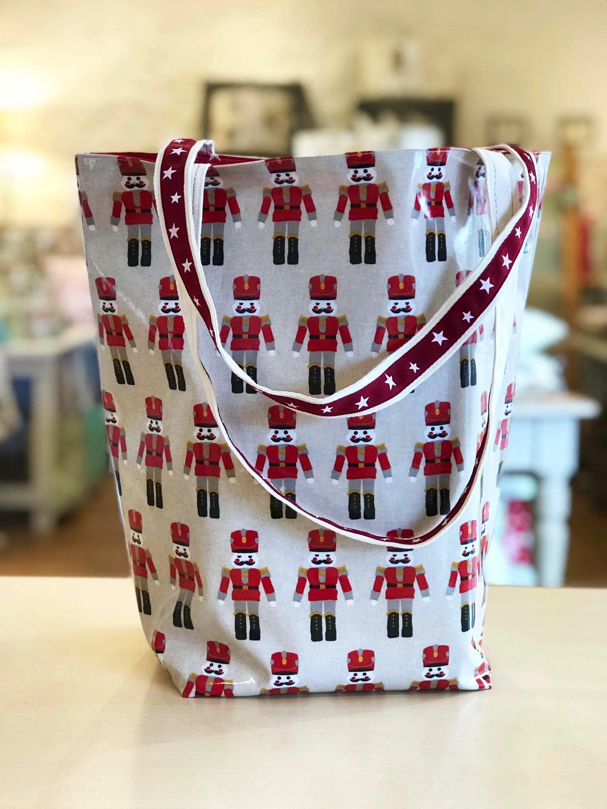 Christmas Nutcracker Oilcloth Shopping Bag