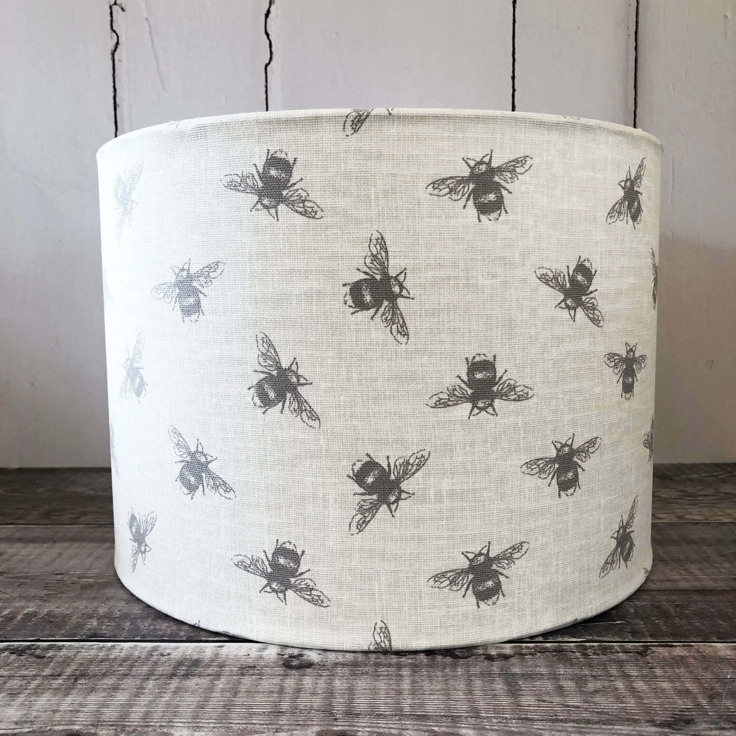 Grey Bees Lampshade.jpg
