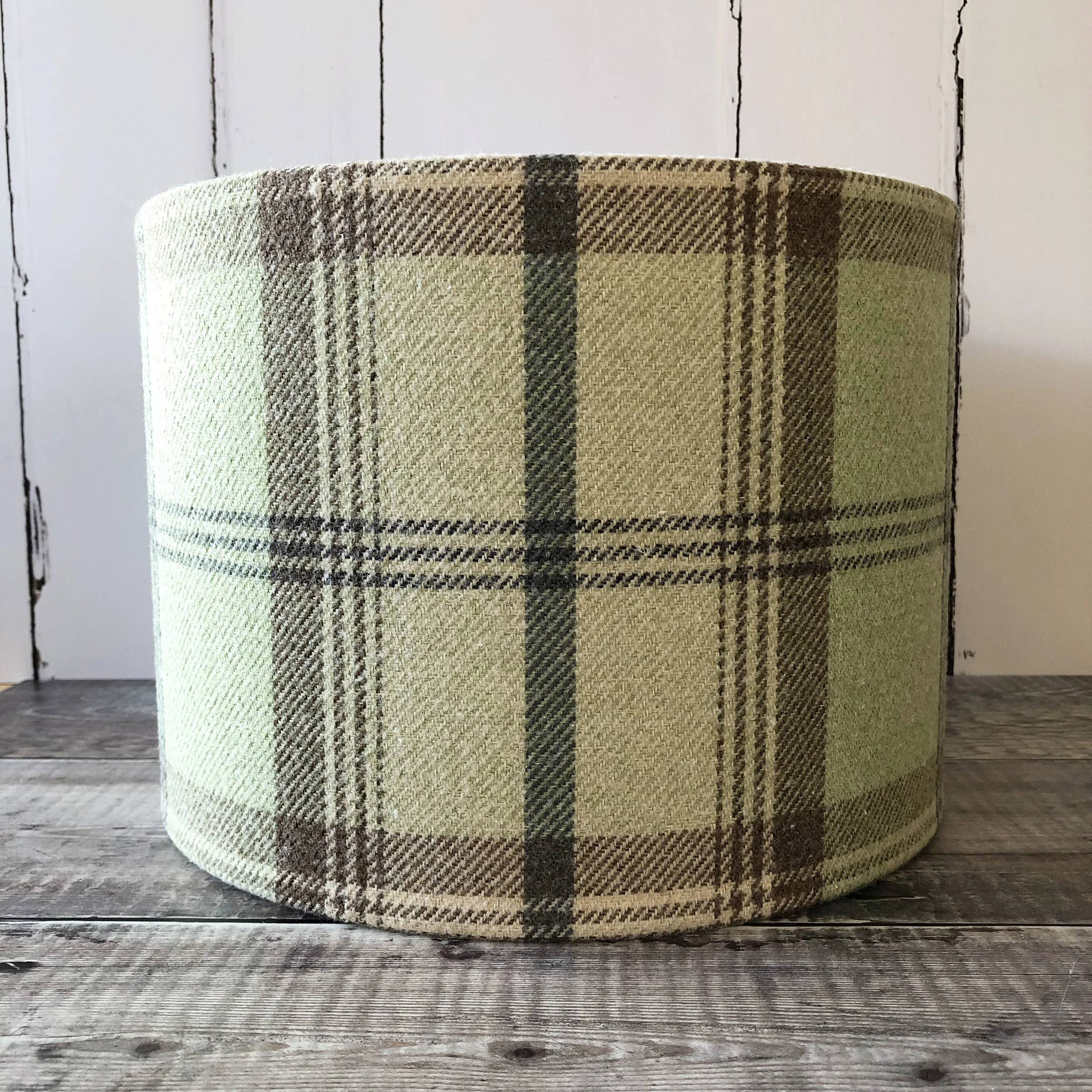 Balmoral Tweed Sage lampshade 1.jpg
