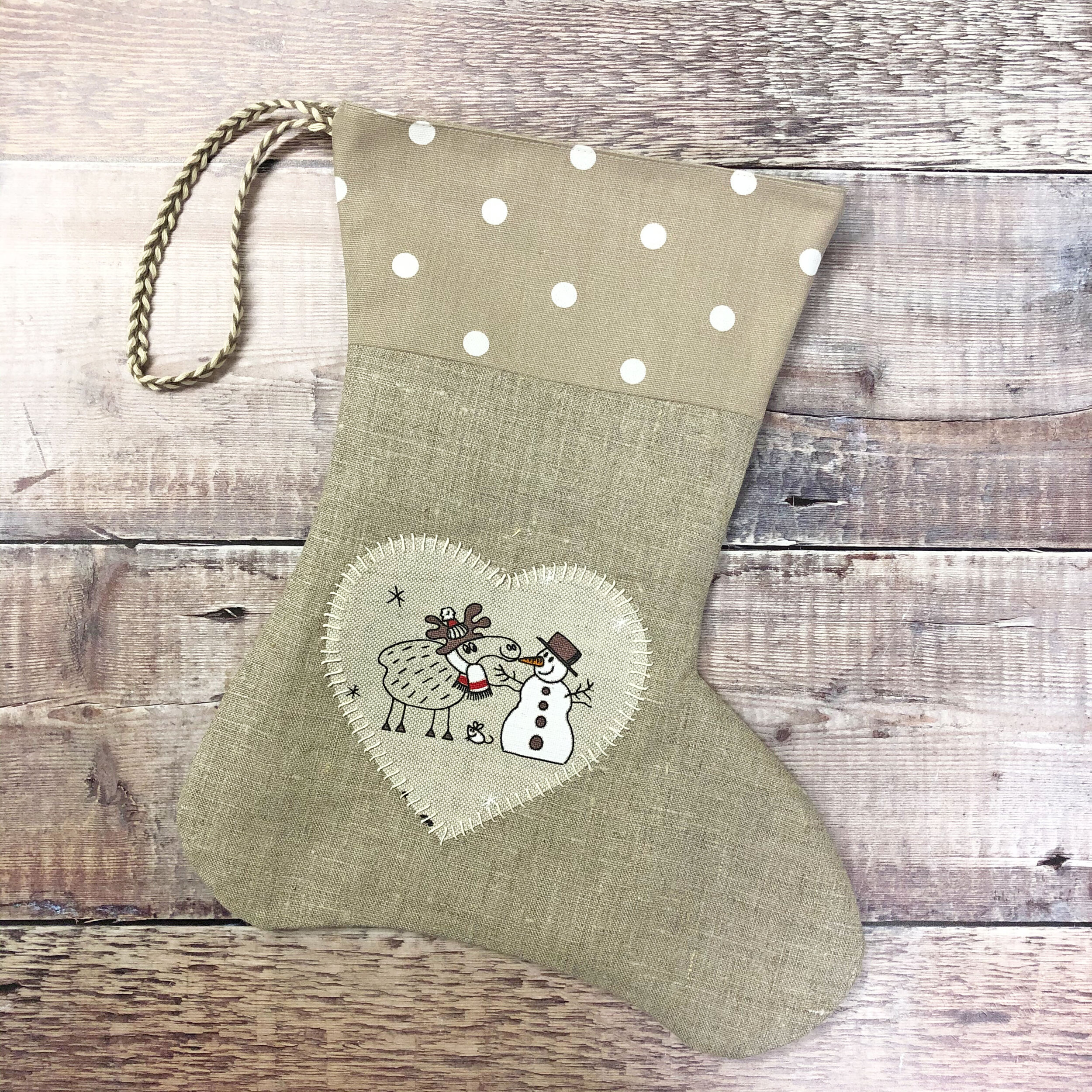 Christmas Stocking with Appliqué Heart