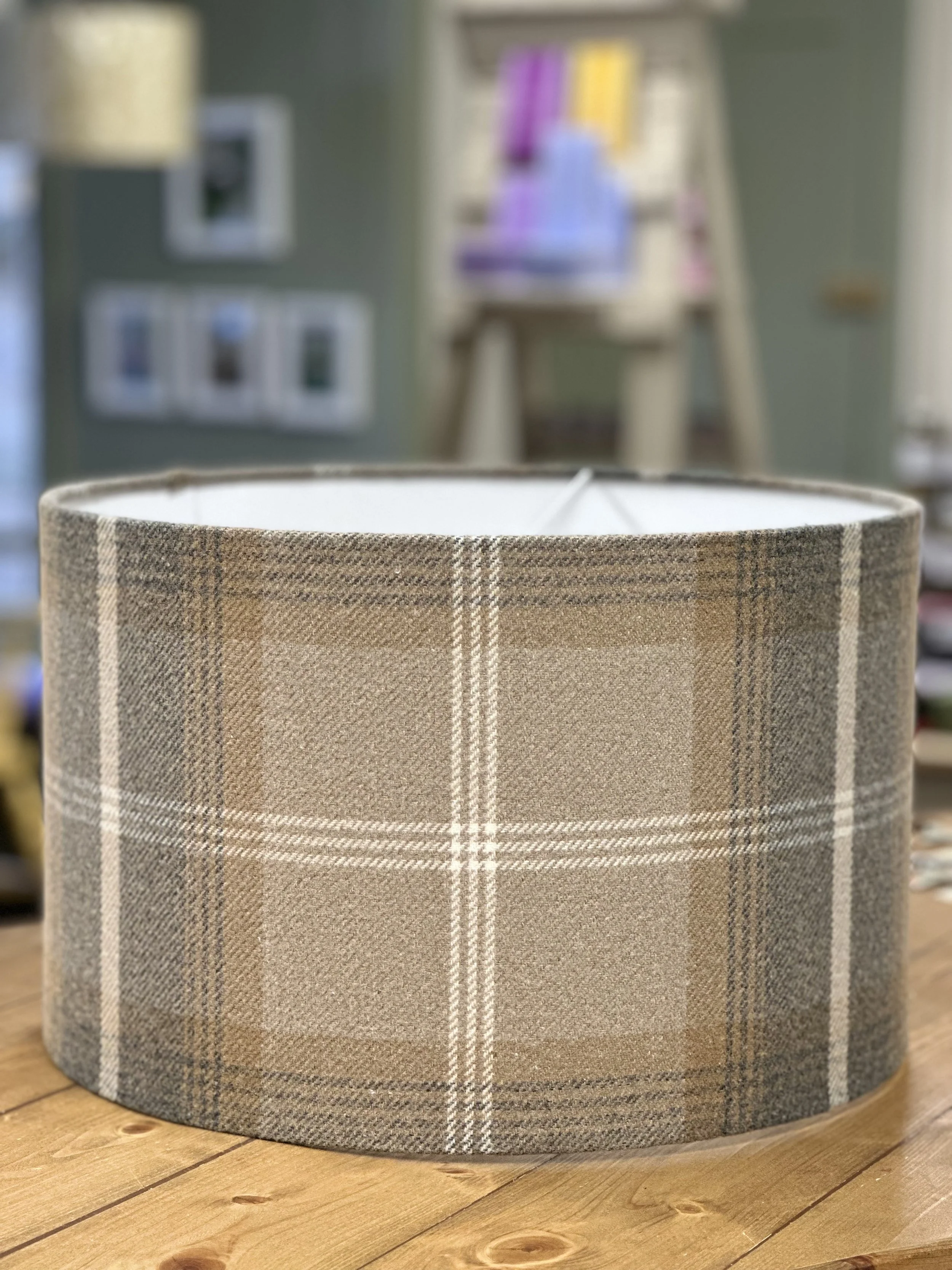 Balmoral Tweed Antique Gold Lampshade/Ceiling Pendant - various sizes