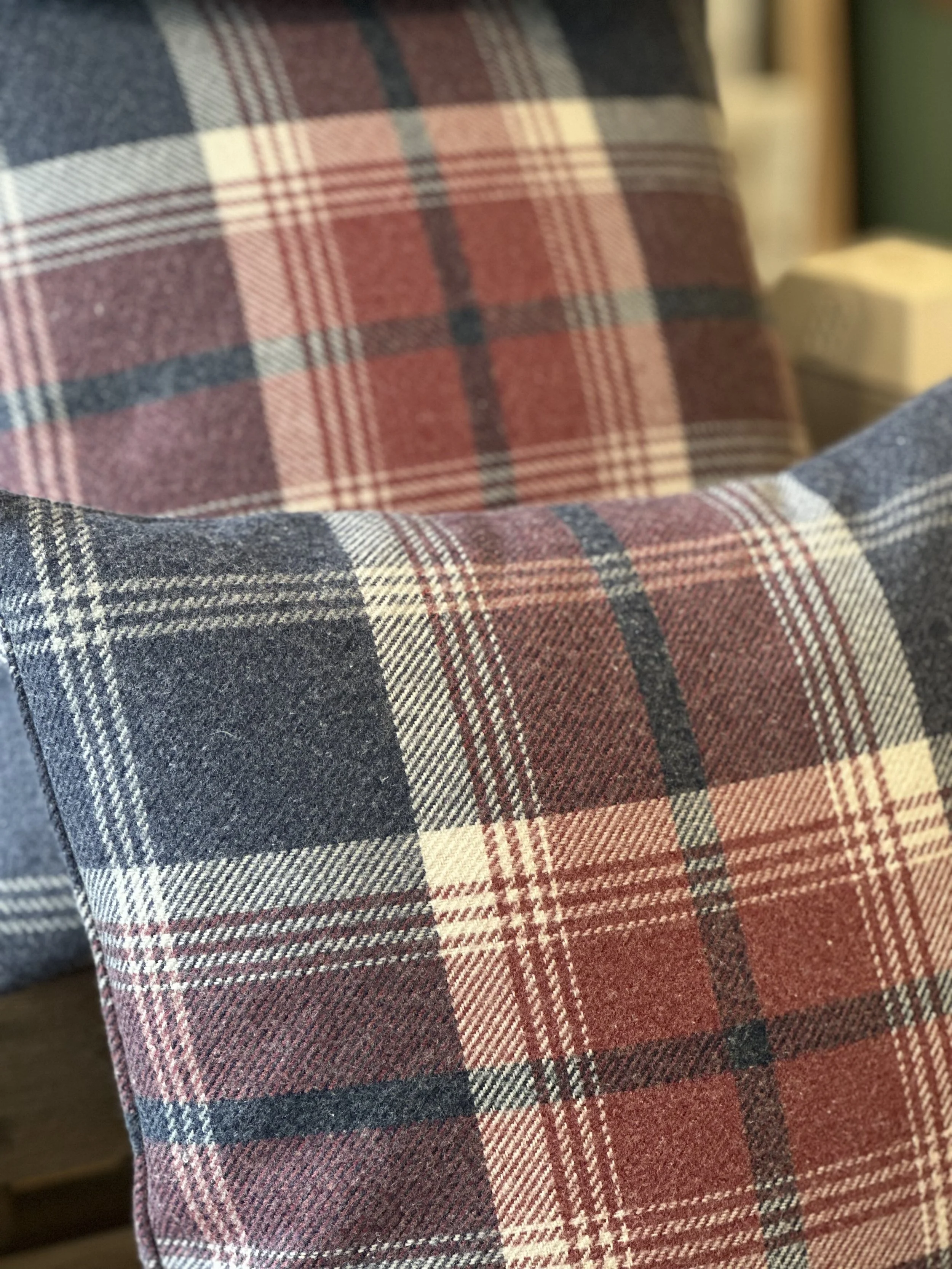 Balmoral Harbour Blue Tweed Cushion