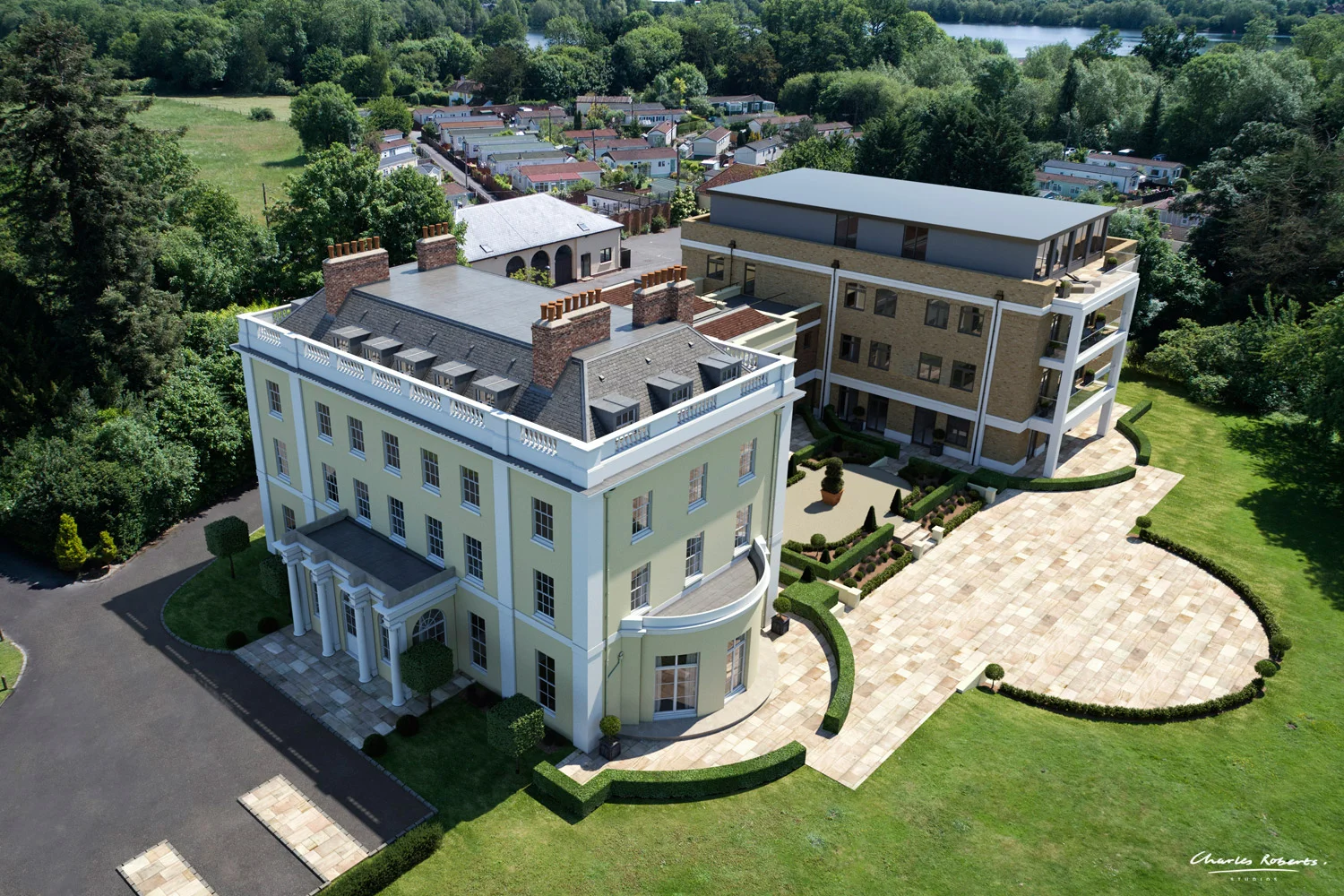 Drone photomontage